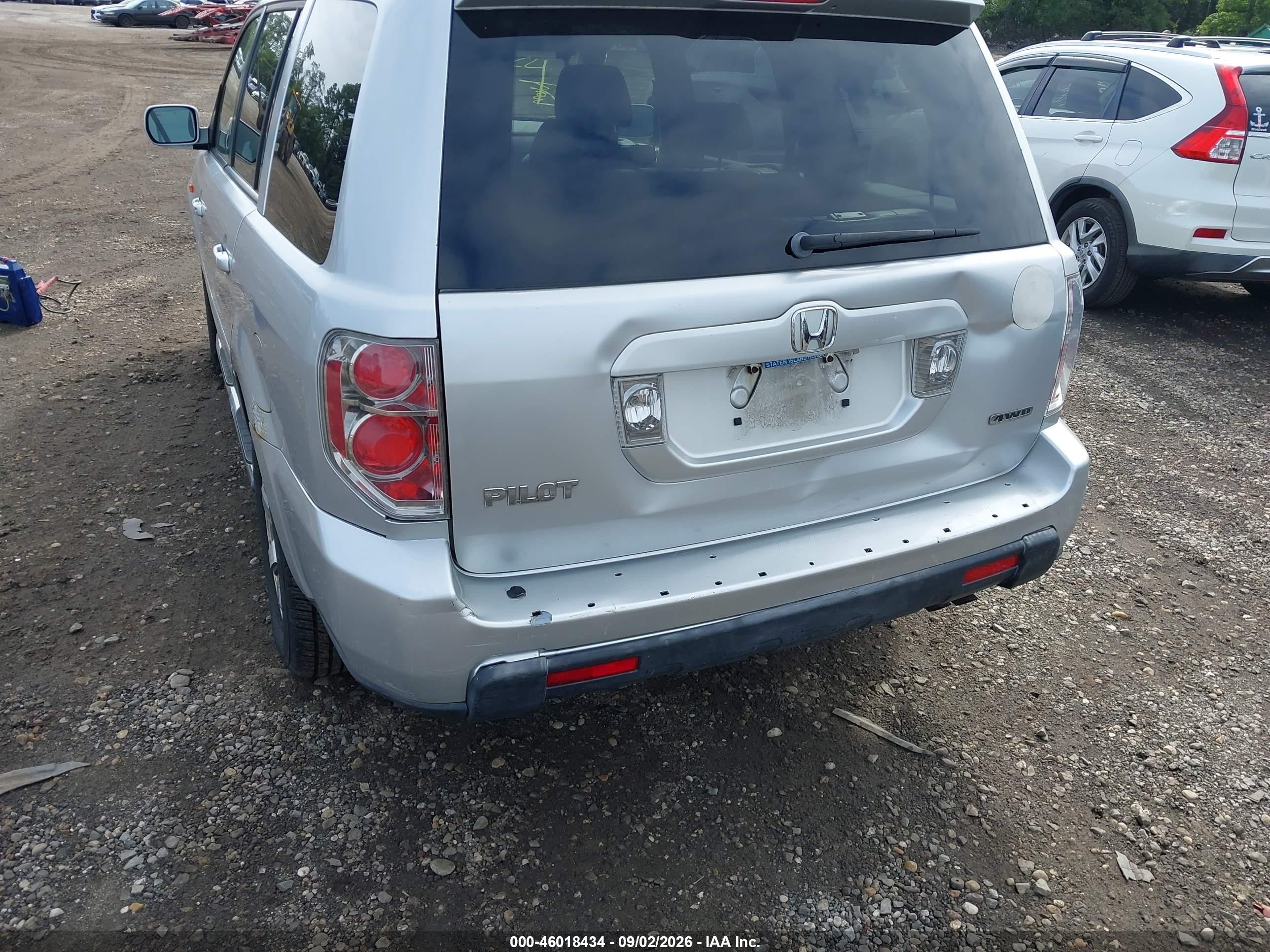 2006 Honda Pilot Ex-l Silver vin: 2HKYF18516H534126