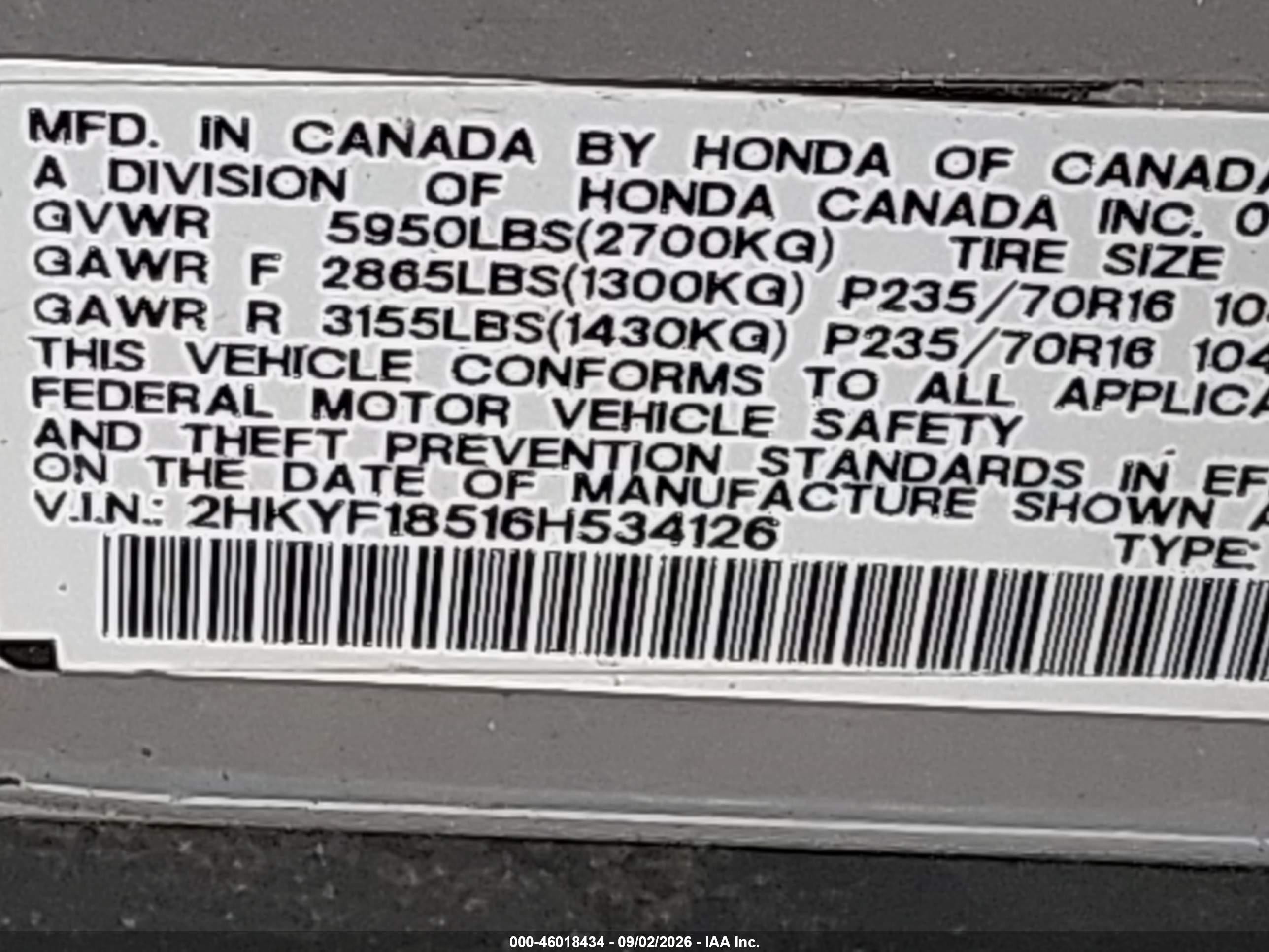 2006 Honda Pilot Ex-l Silver vin: 2HKYF18516H534126