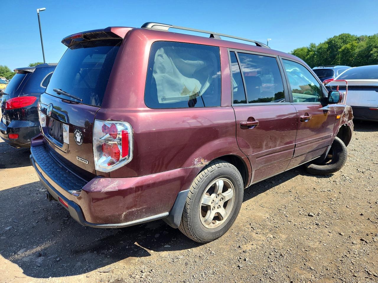 2007 Honda Pilot Exl Red vin: 2HKYF18517H520910