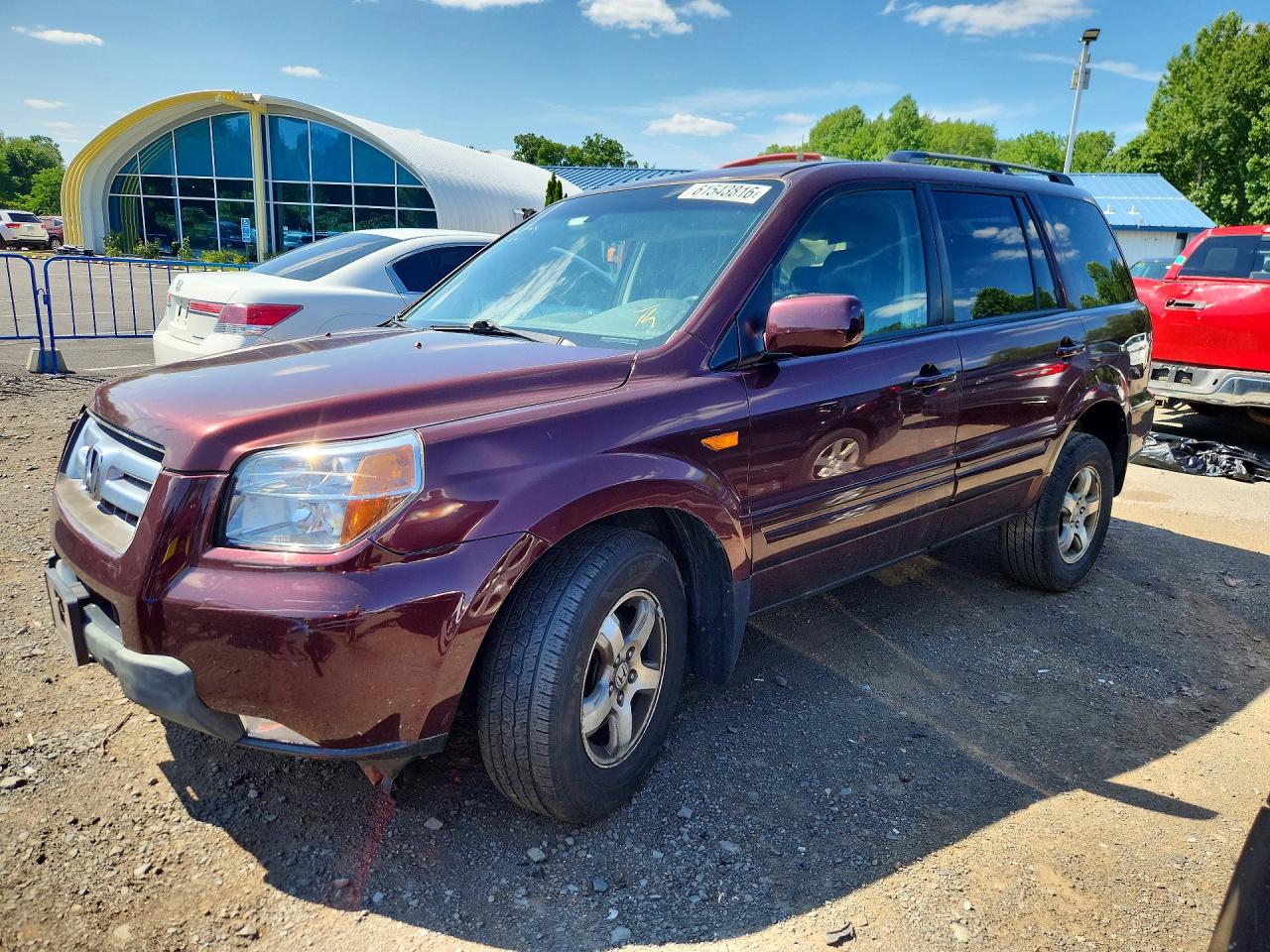 2007 Honda Pilot Exl Red vin: 2HKYF18517H520910