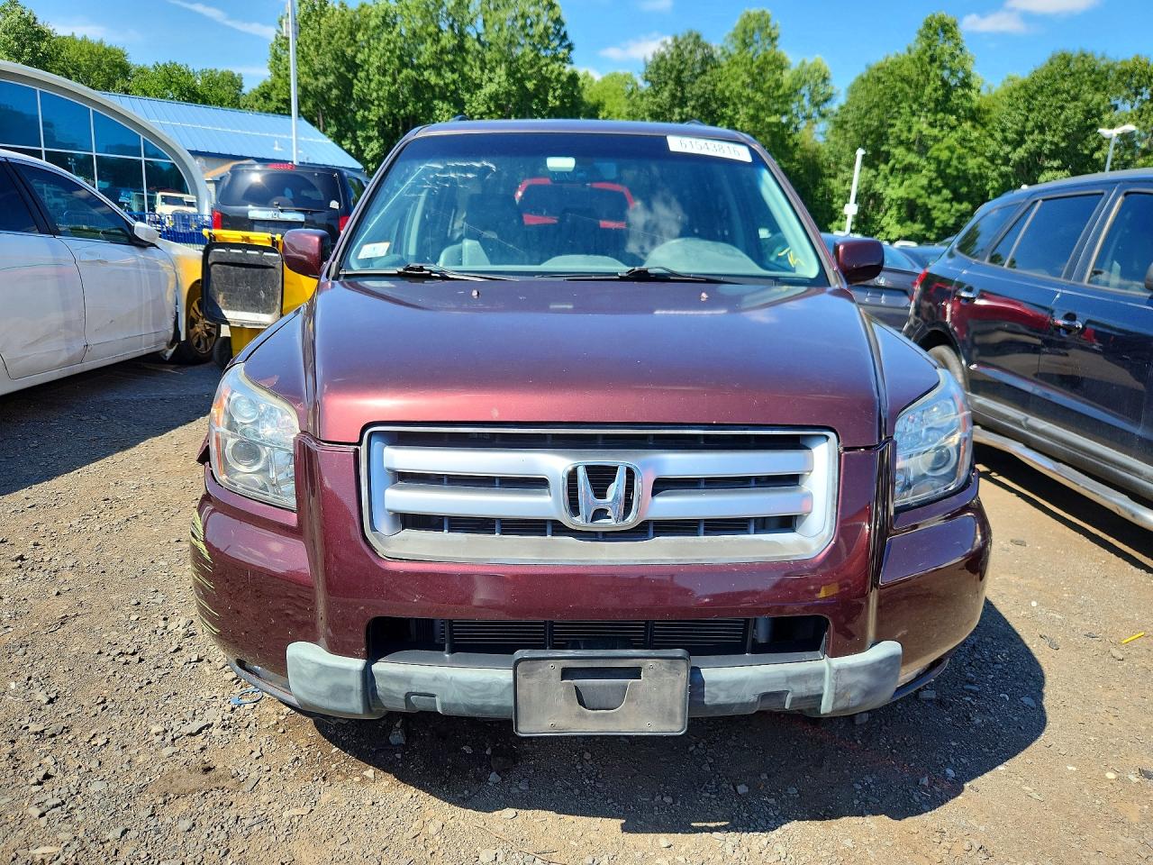 2007 Honda Pilot Exl Red vin: 2HKYF18517H520910