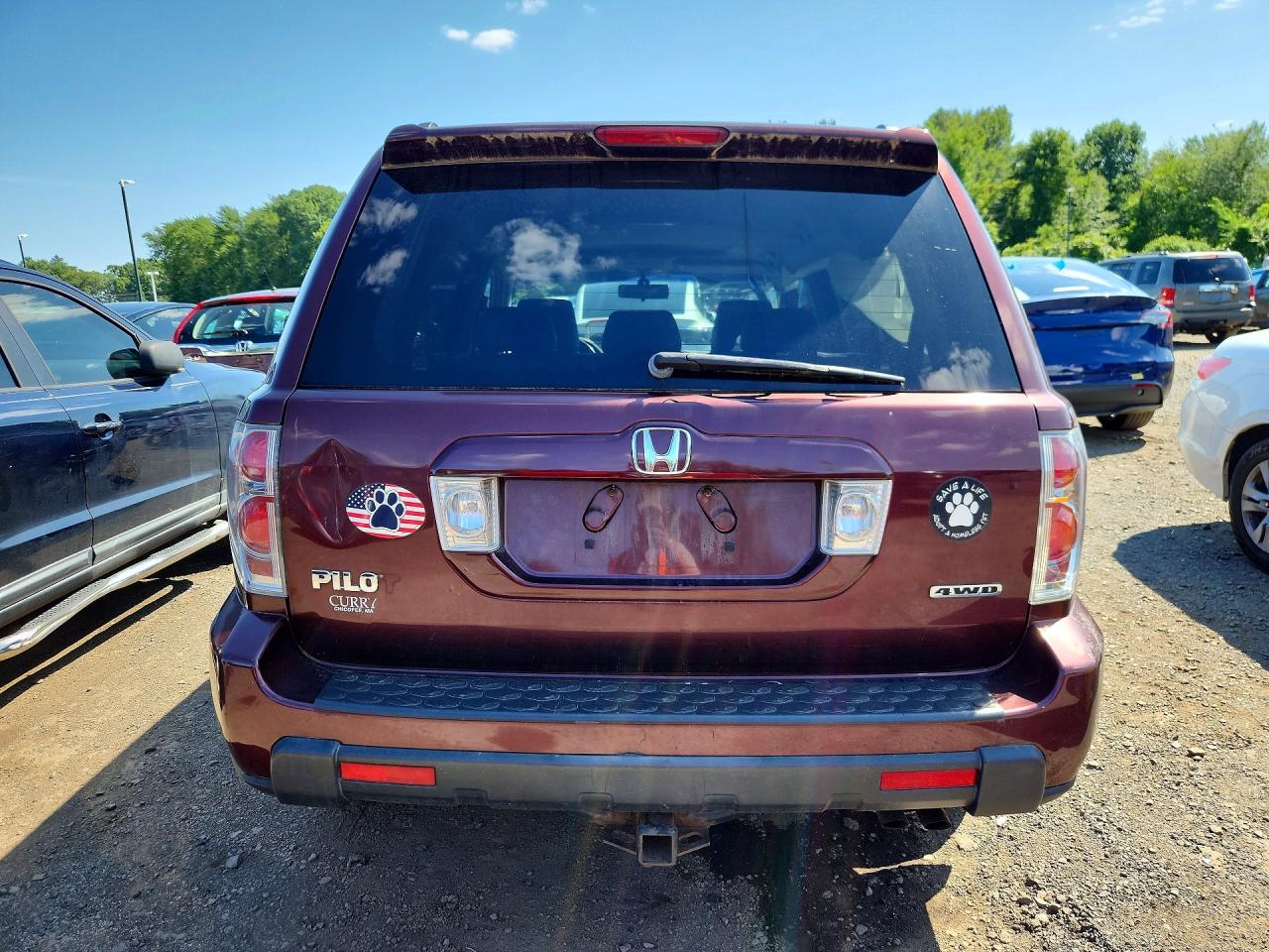2007 Honda Pilot Exl Red vin: 2HKYF18517H520910