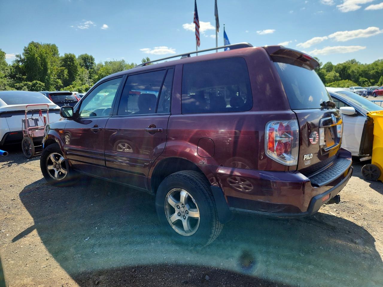 2007 Honda Pilot Exl Red vin: 2HKYF18517H520910