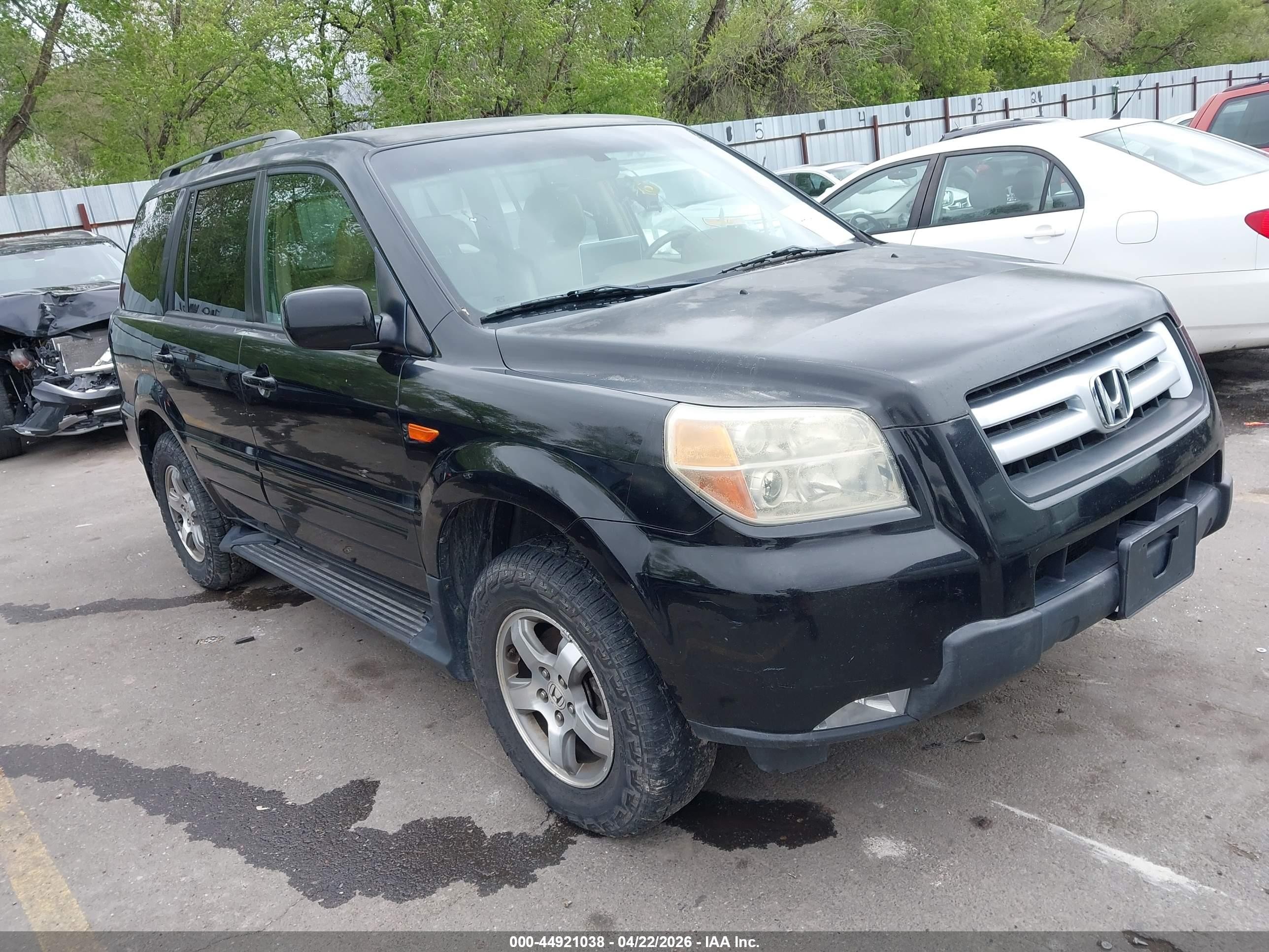2007 Honda Pilot Ex-l Black vin: 2HKYF18517H535486