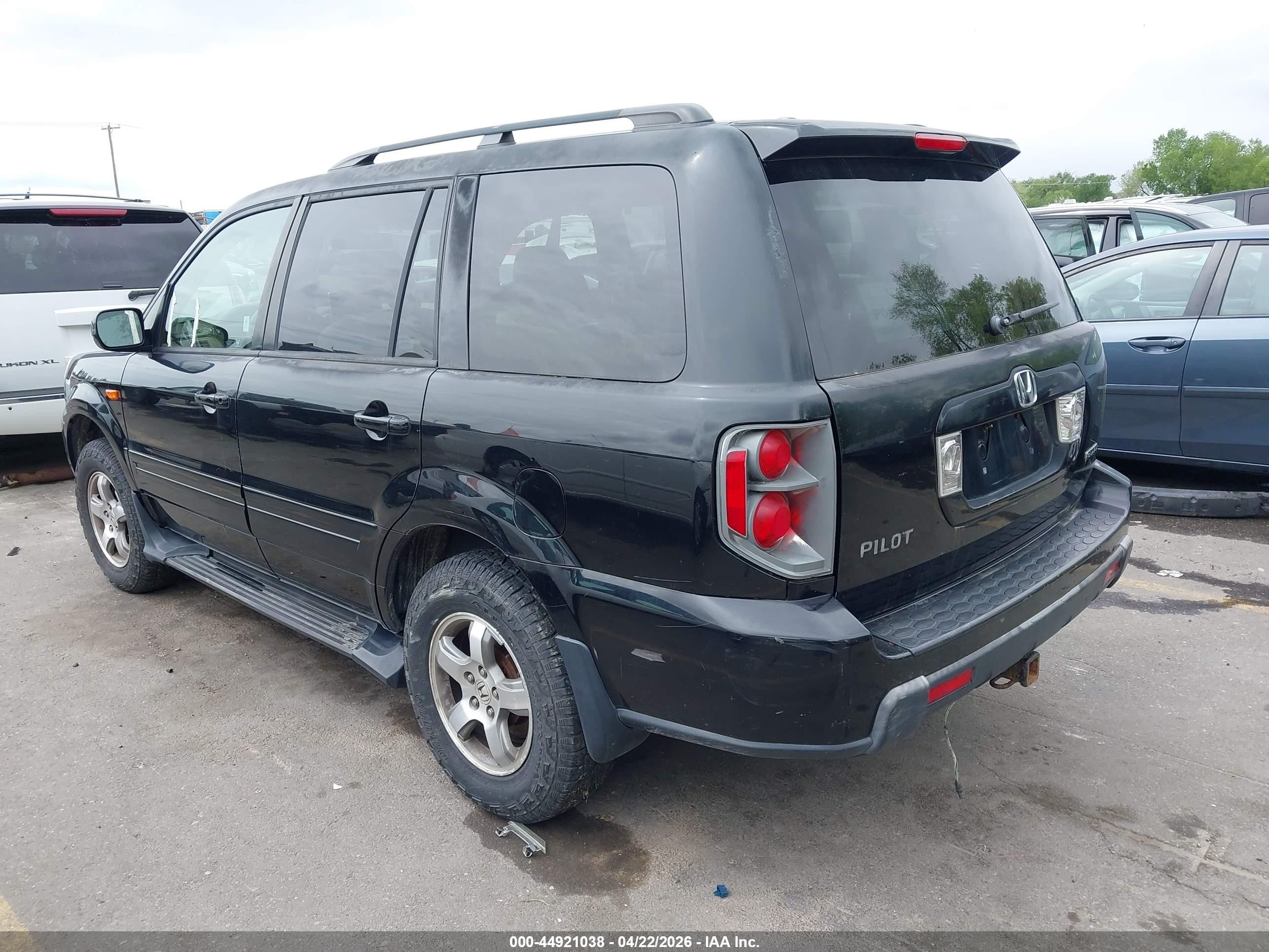 2007 Honda Pilot Ex-l Black vin: 2HKYF18517H535486