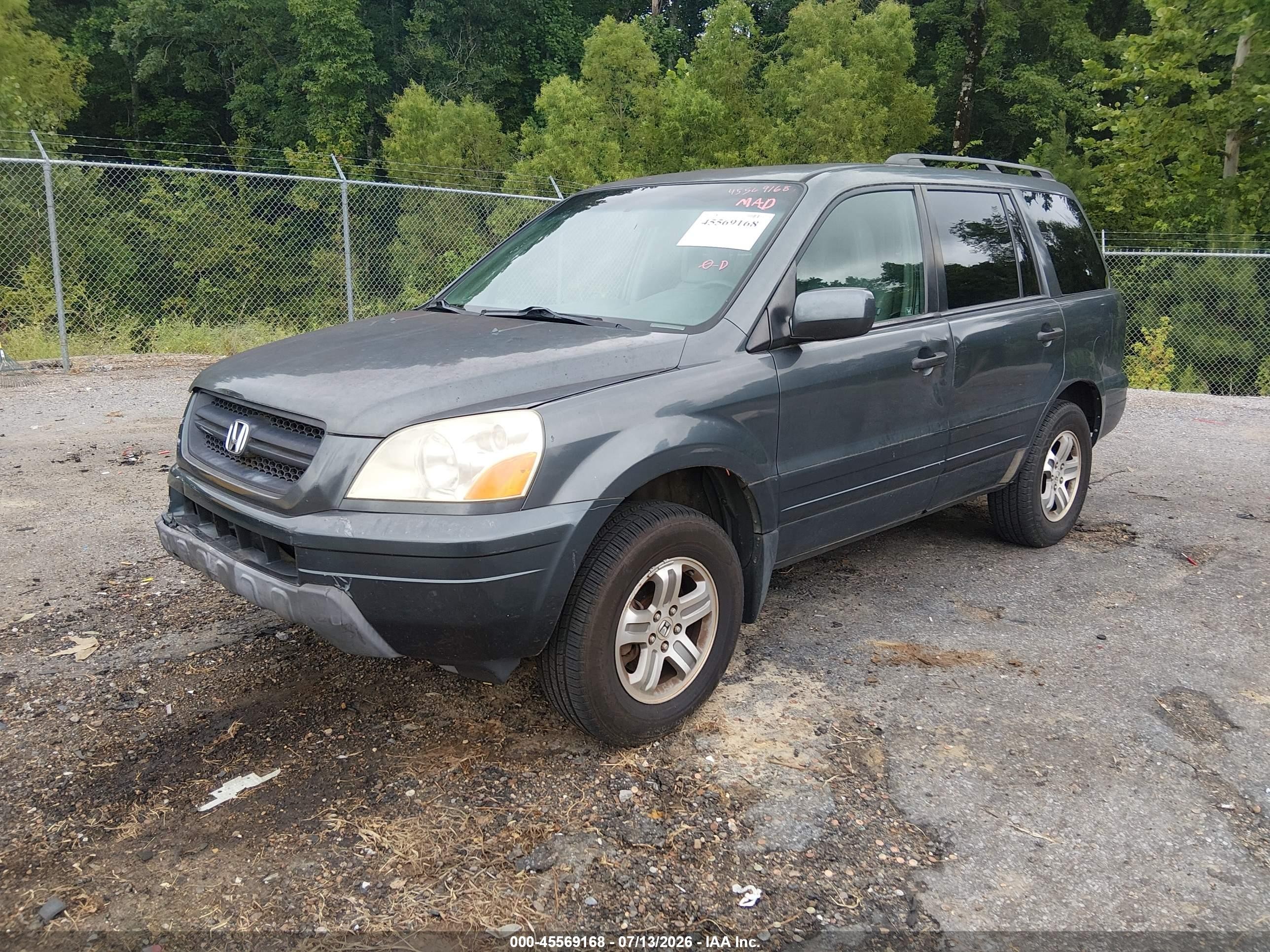 2003 Honda Pilot Ex-l Gray vin: 2HKYF18523H540464