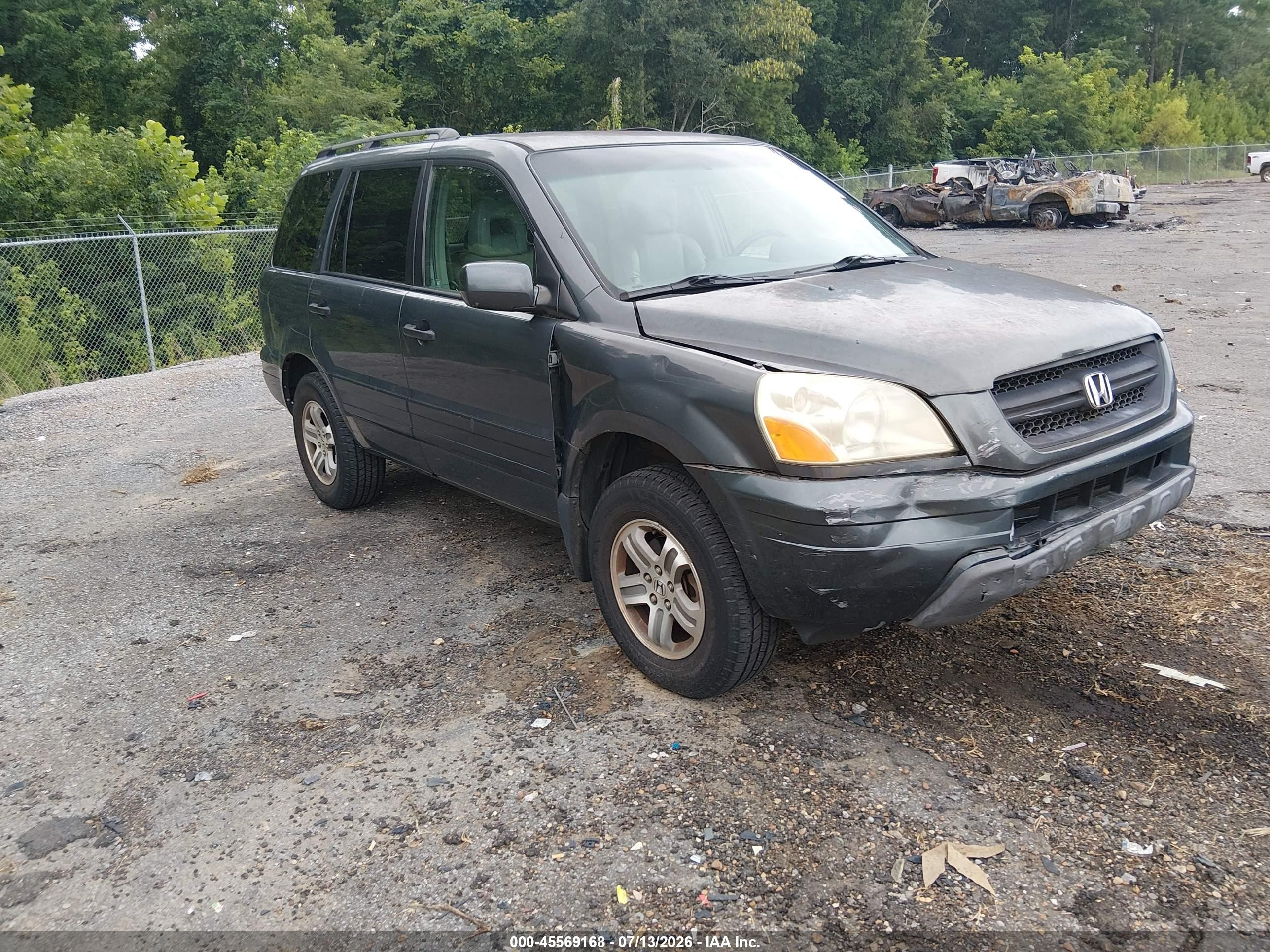 2003 Honda Pilot Ex-l Gray vin: 2HKYF18523H540464