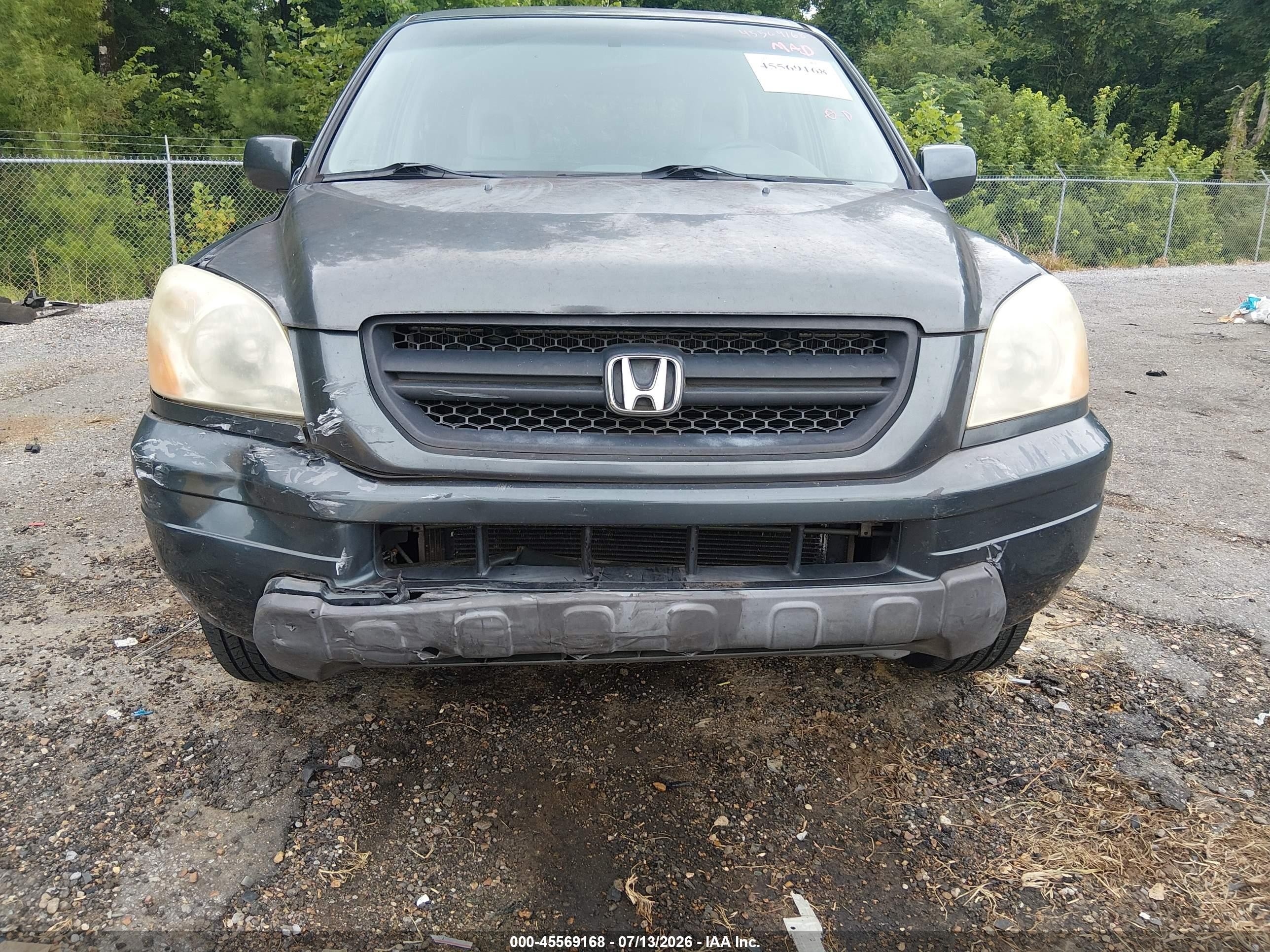 2003 Honda Pilot Ex-l Gray vin: 2HKYF18523H540464
