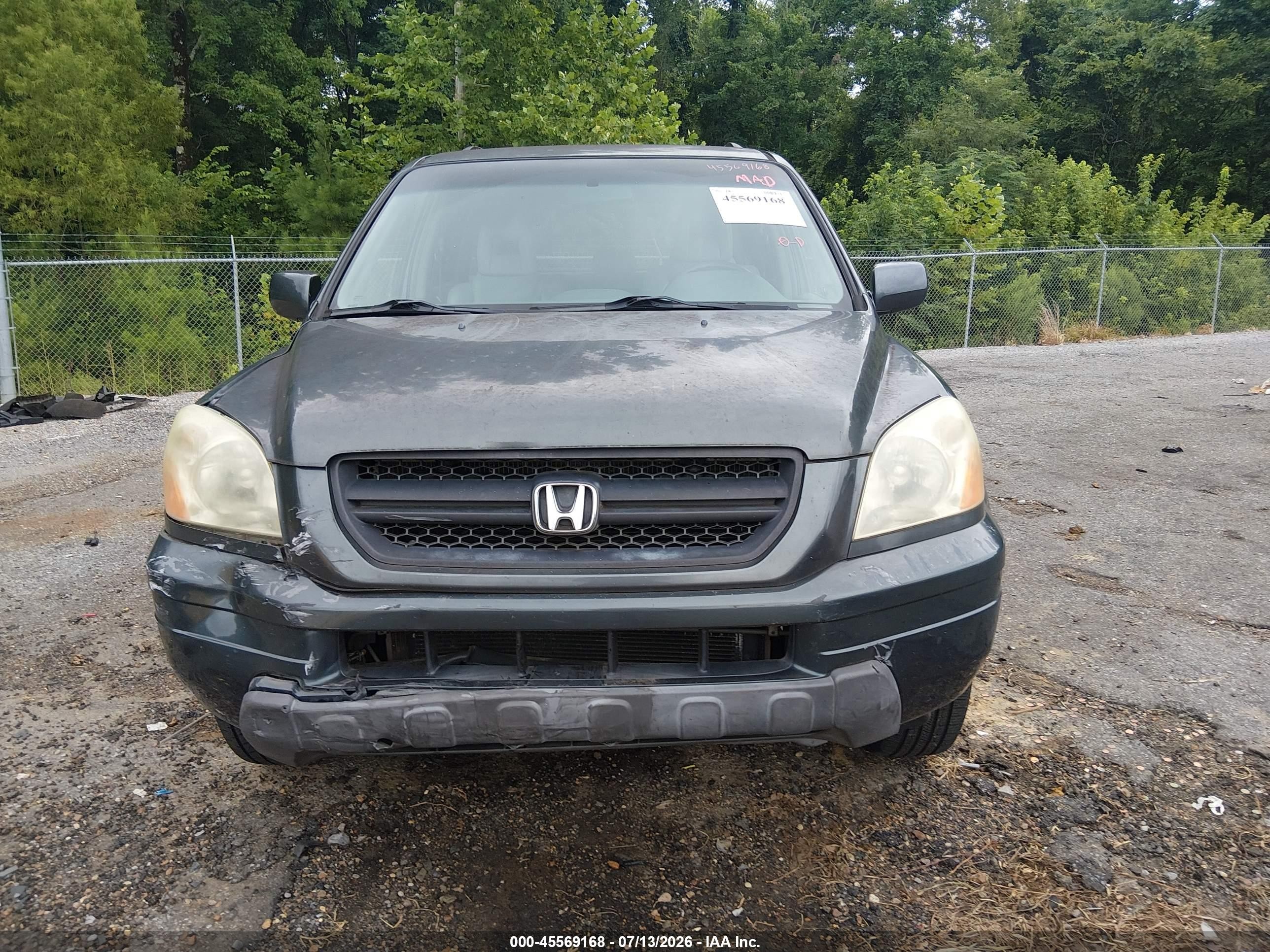2003 Honda Pilot Ex-l Gray vin: 2HKYF18523H540464