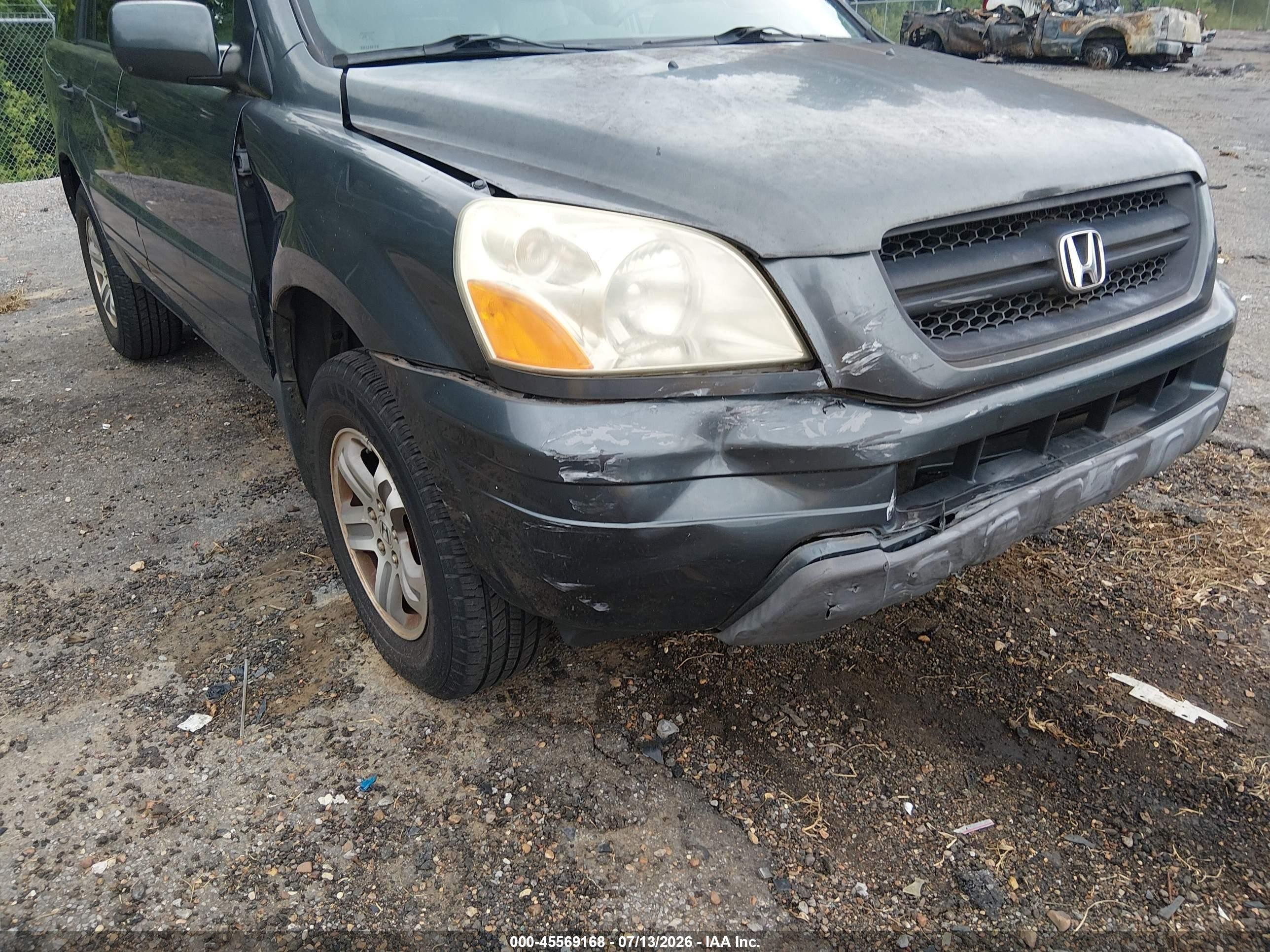 2003 Honda Pilot Ex-l Gray vin: 2HKYF18523H540464