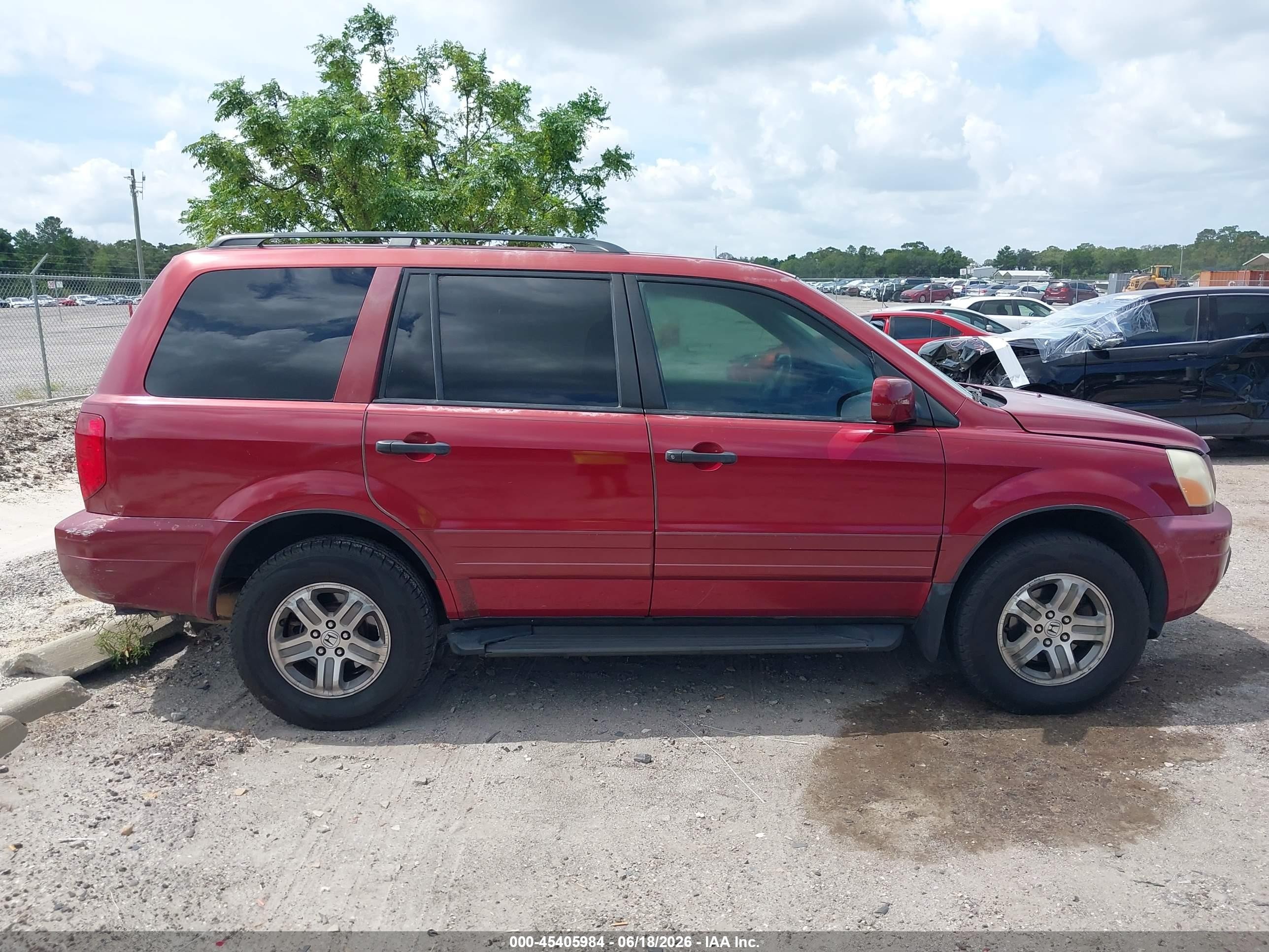 2003 Honda Pilot Ex-l Red vin: 2HKYF18523H580785