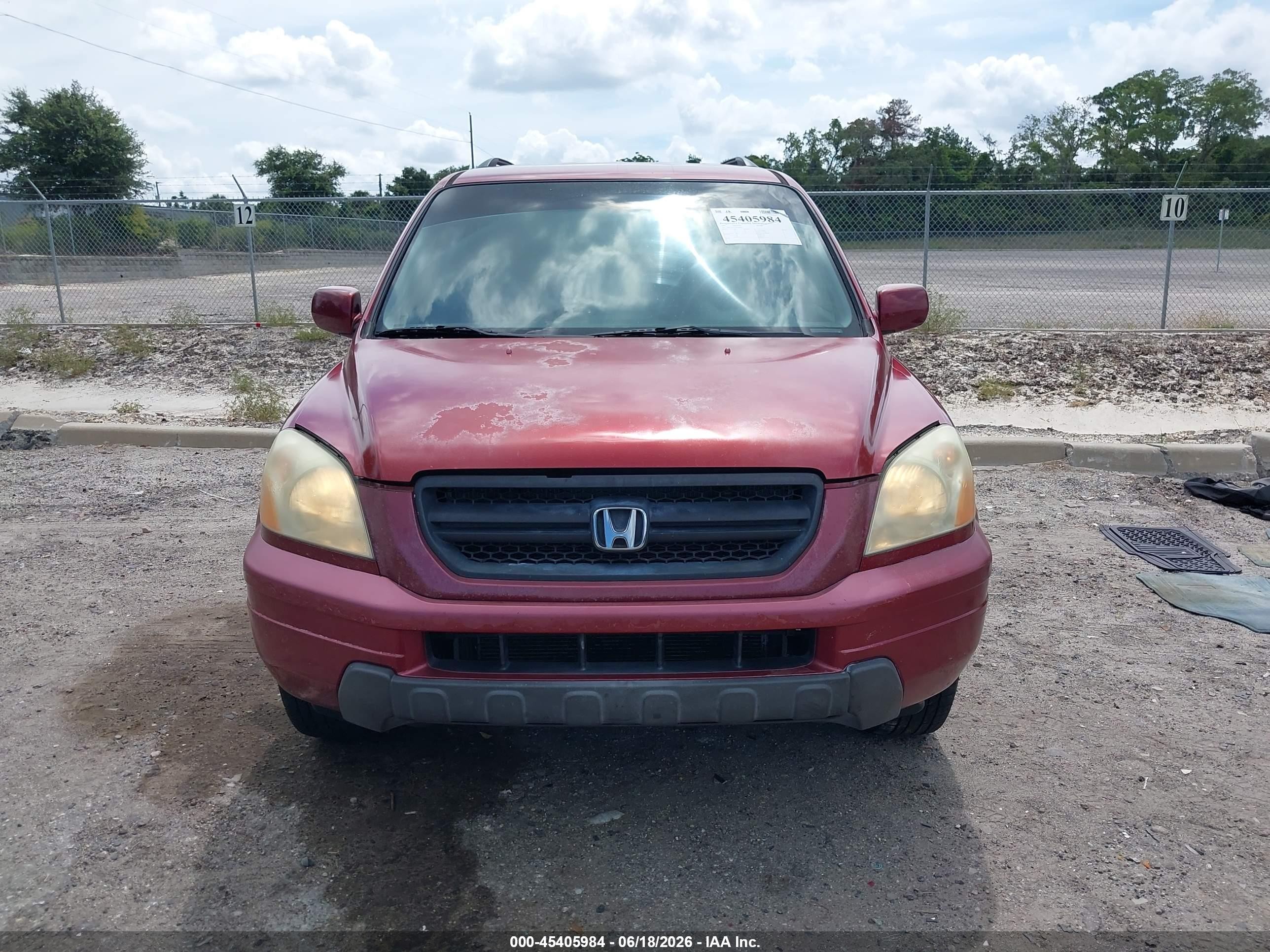 2003 Honda Pilot Ex-l Red vin: 2HKYF18523H580785