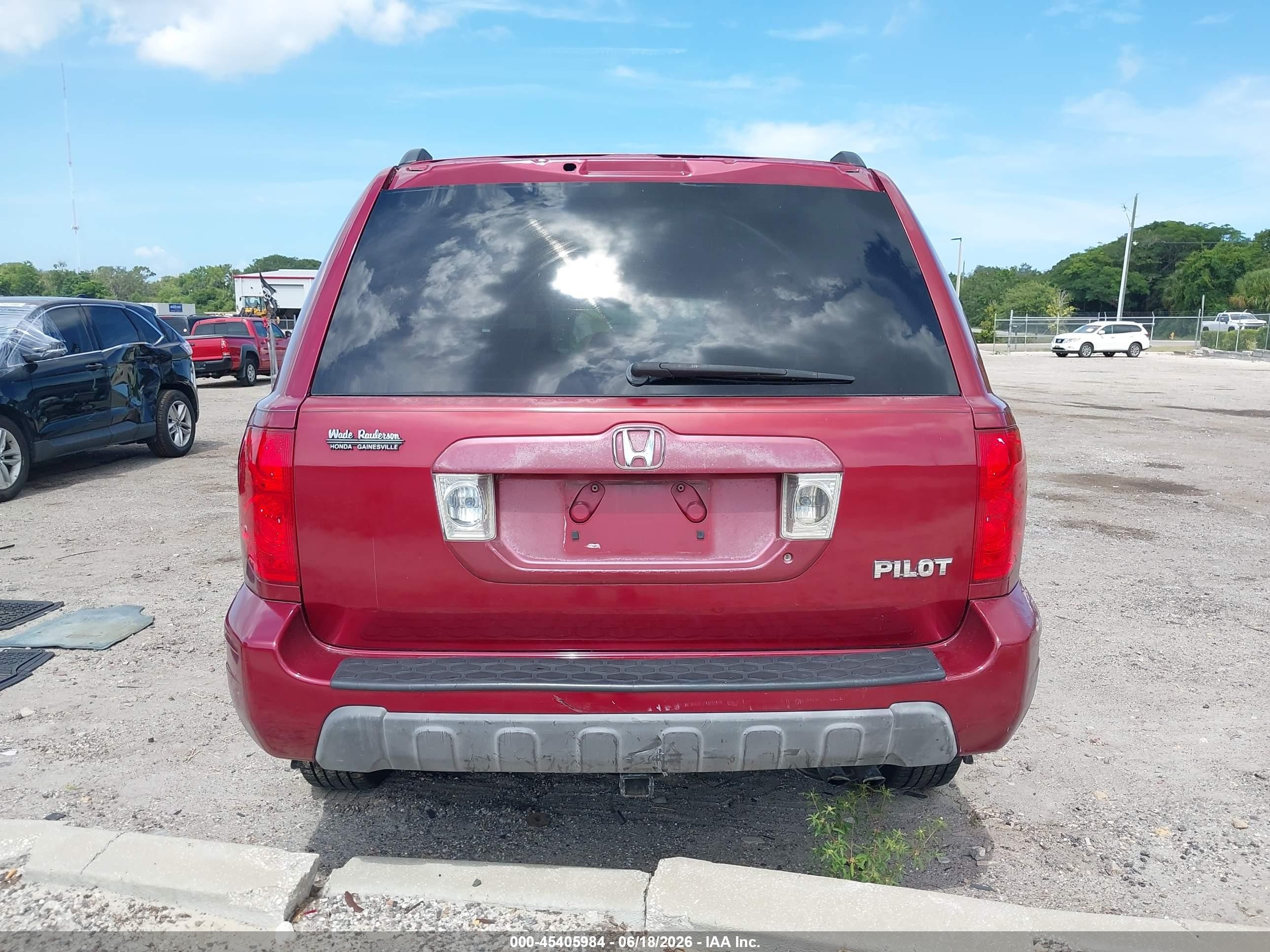 2003 Honda Pilot Ex-l Red vin: 2HKYF18523H580785