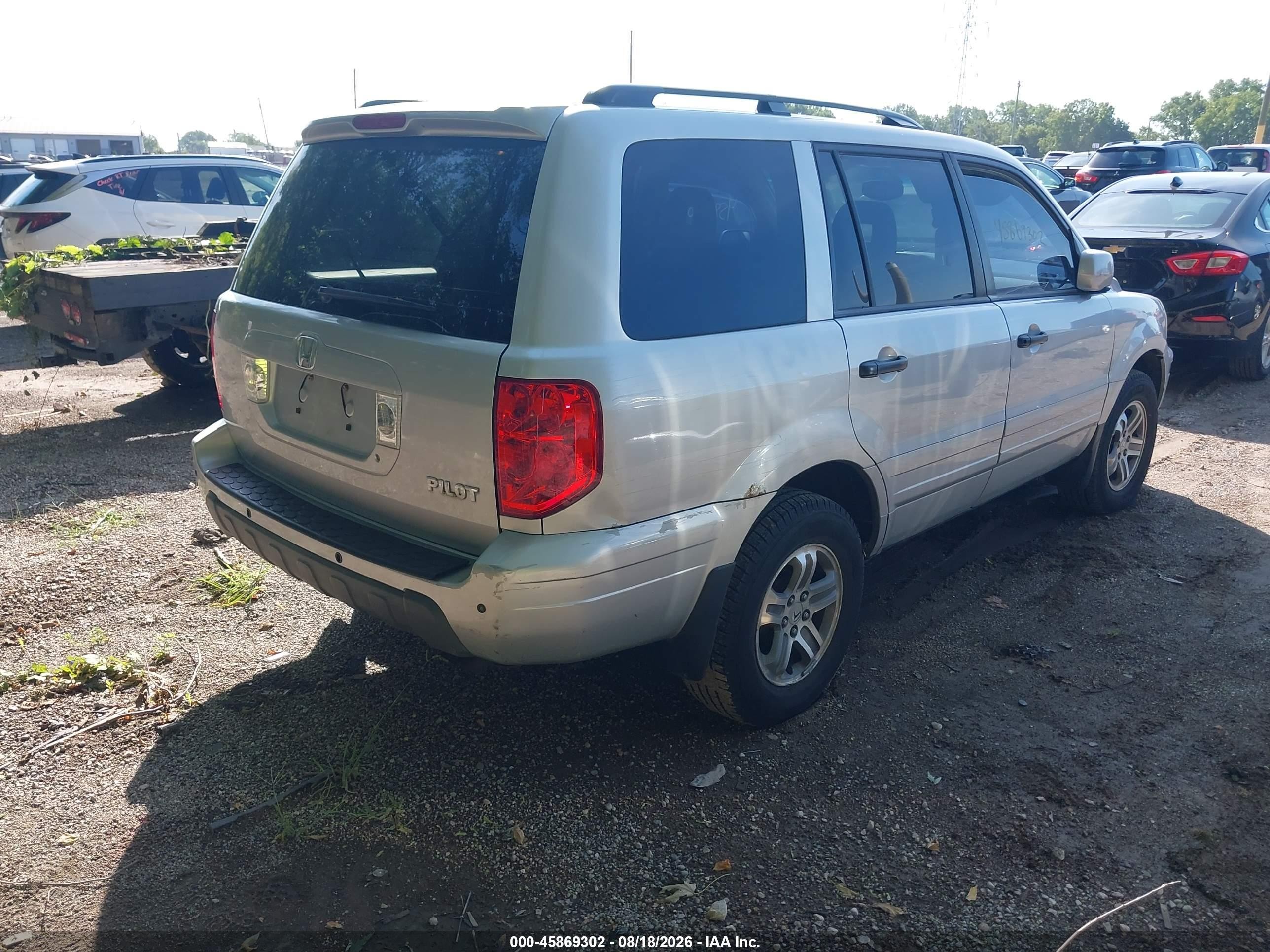 2004 Honda Pilot Ex-l Silver vin: 2HKYF18524H501391