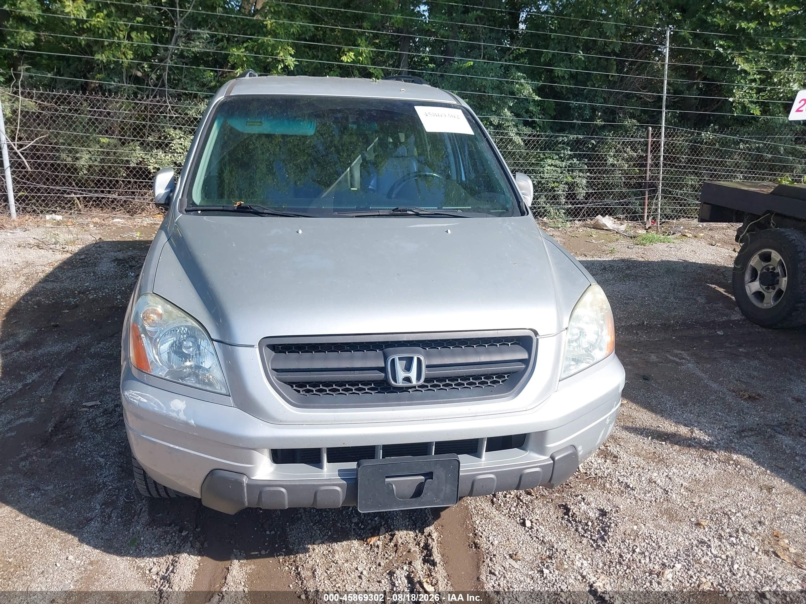 2004 Honda Pilot Ex-l Silver vin: 2HKYF18524H501391