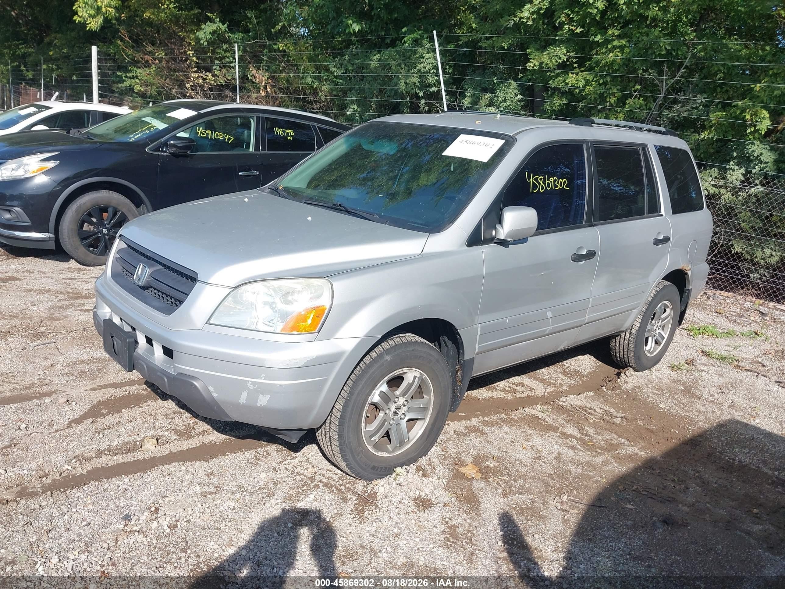 2004 Honda Pilot Ex-l Silver vin: 2HKYF18524H501391