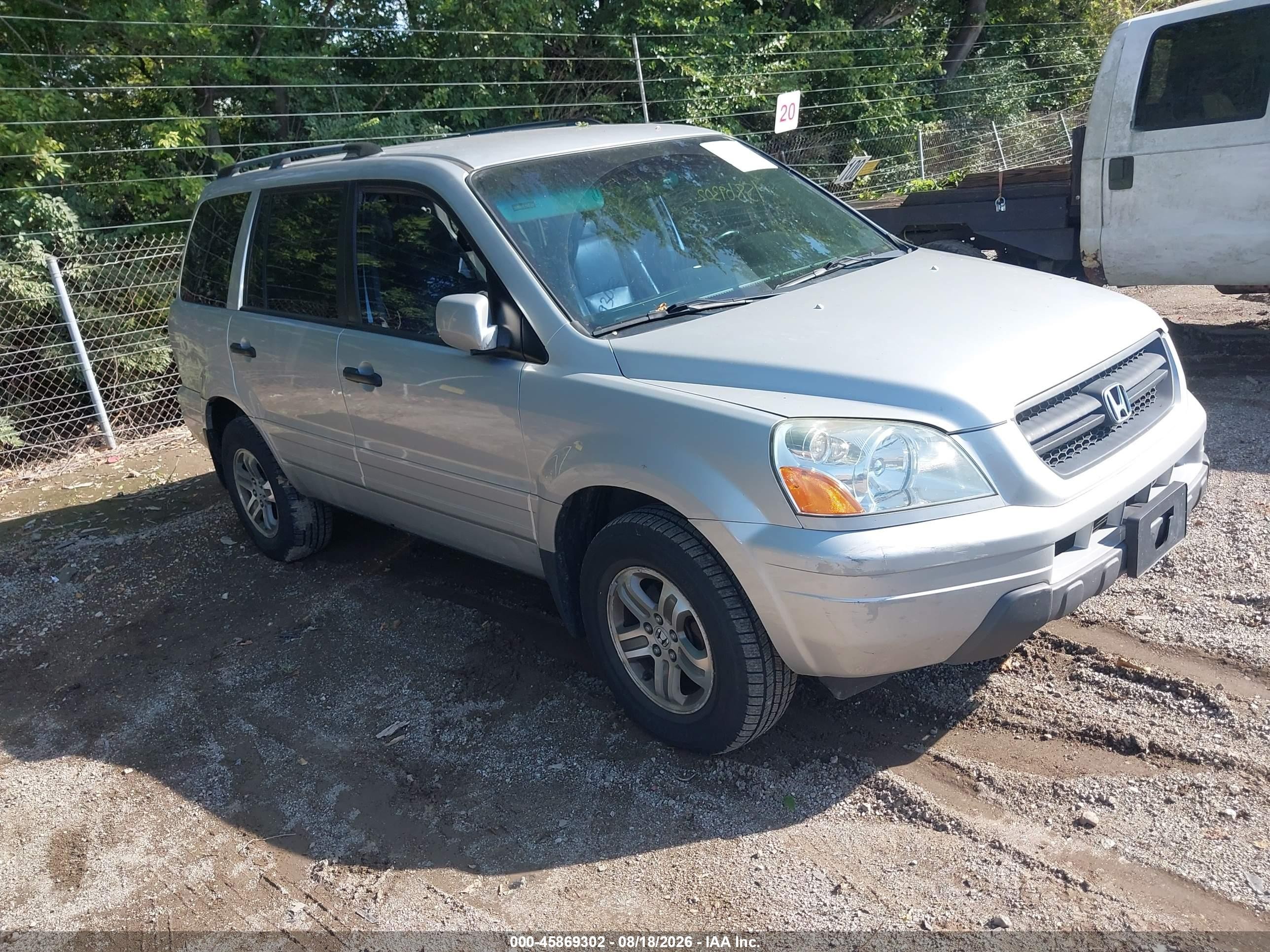 2004 Honda Pilot Ex-l Silver vin: 2HKYF18524H501391