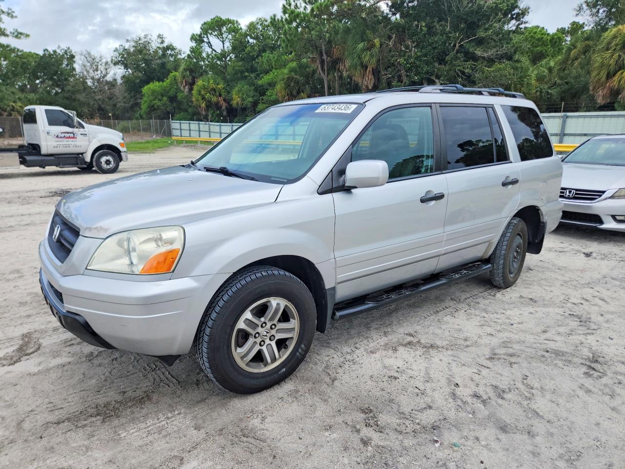 2004 Honda Pilot Exl Silver vin: 2HKYF18524H521124