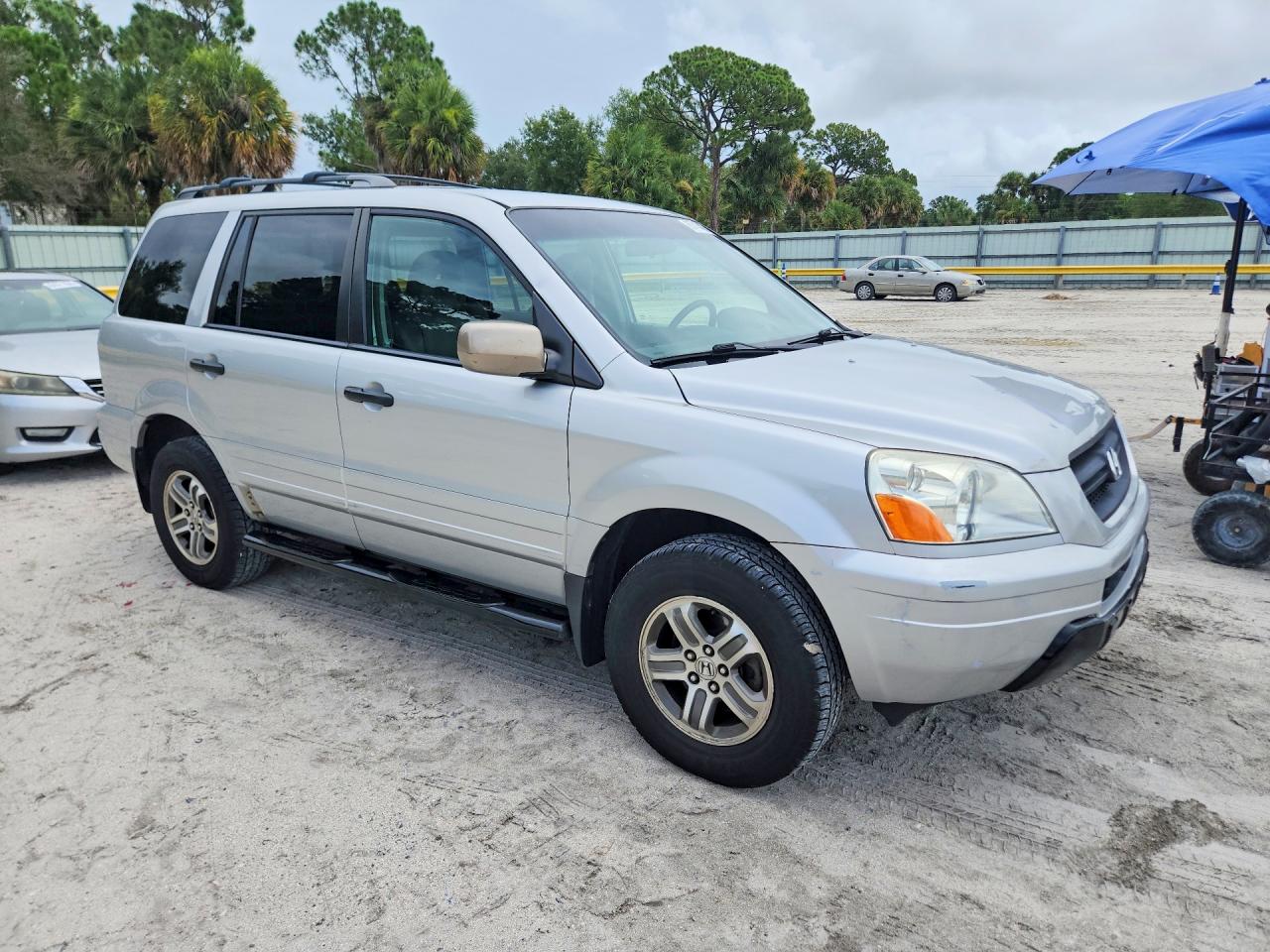 2004 Honda Pilot Exl Silver vin: 2HKYF18524H521124