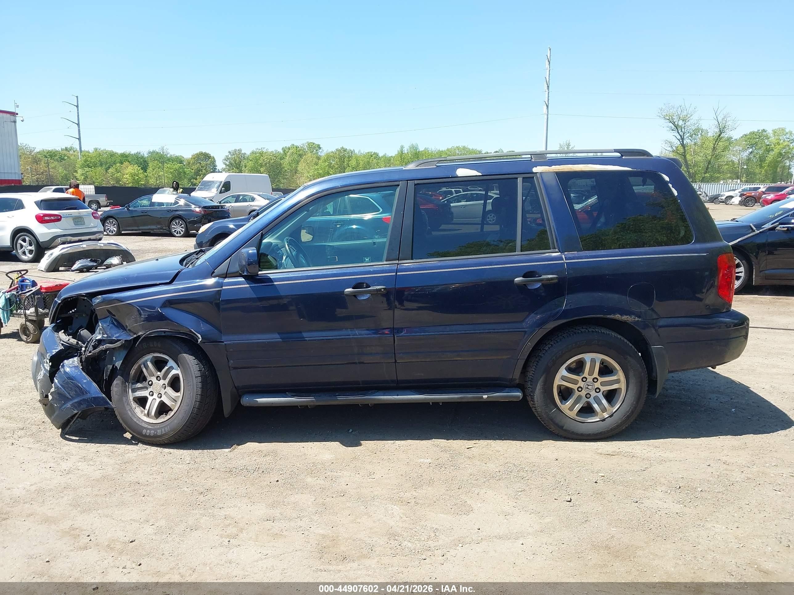 2004 Honda Pilot Ex-l Синий vin: 2HKYF18524H558304