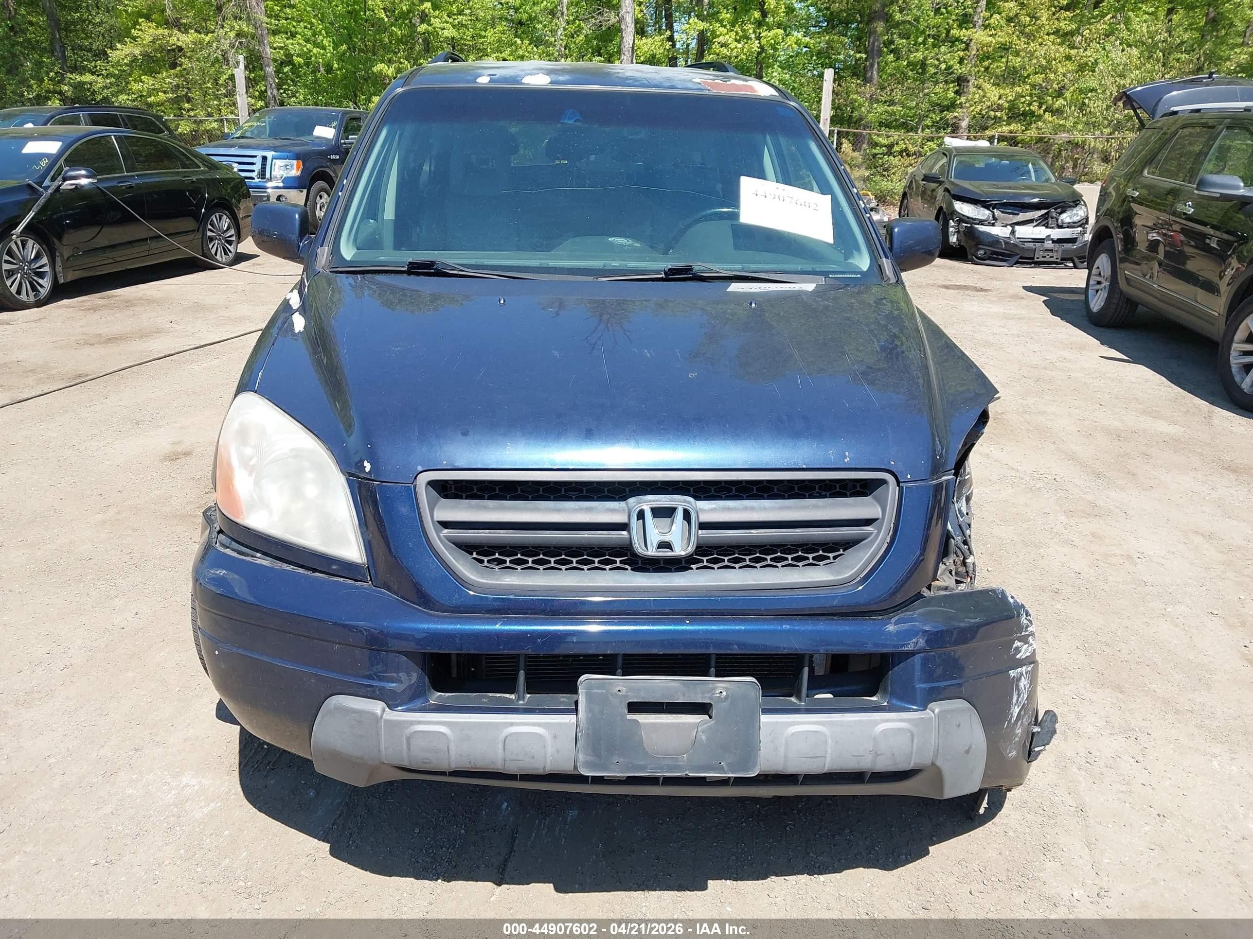 2004 Honda Pilot Ex-l Синий vin: 2HKYF18524H558304