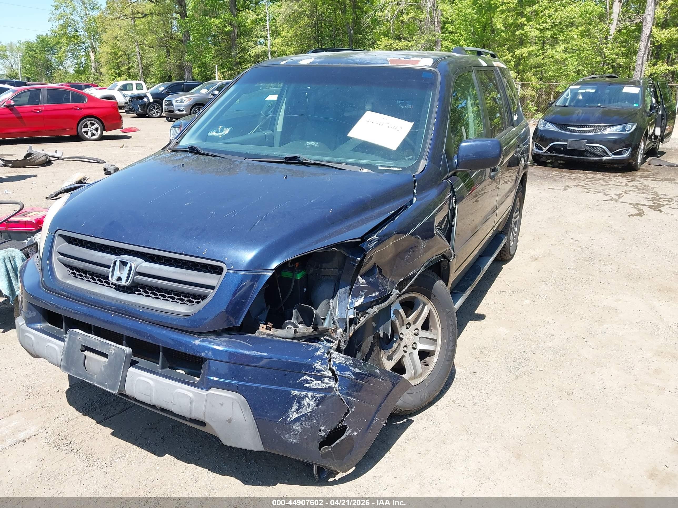 2004 Honda Pilot Ex-l Синий vin: 2HKYF18524H558304
