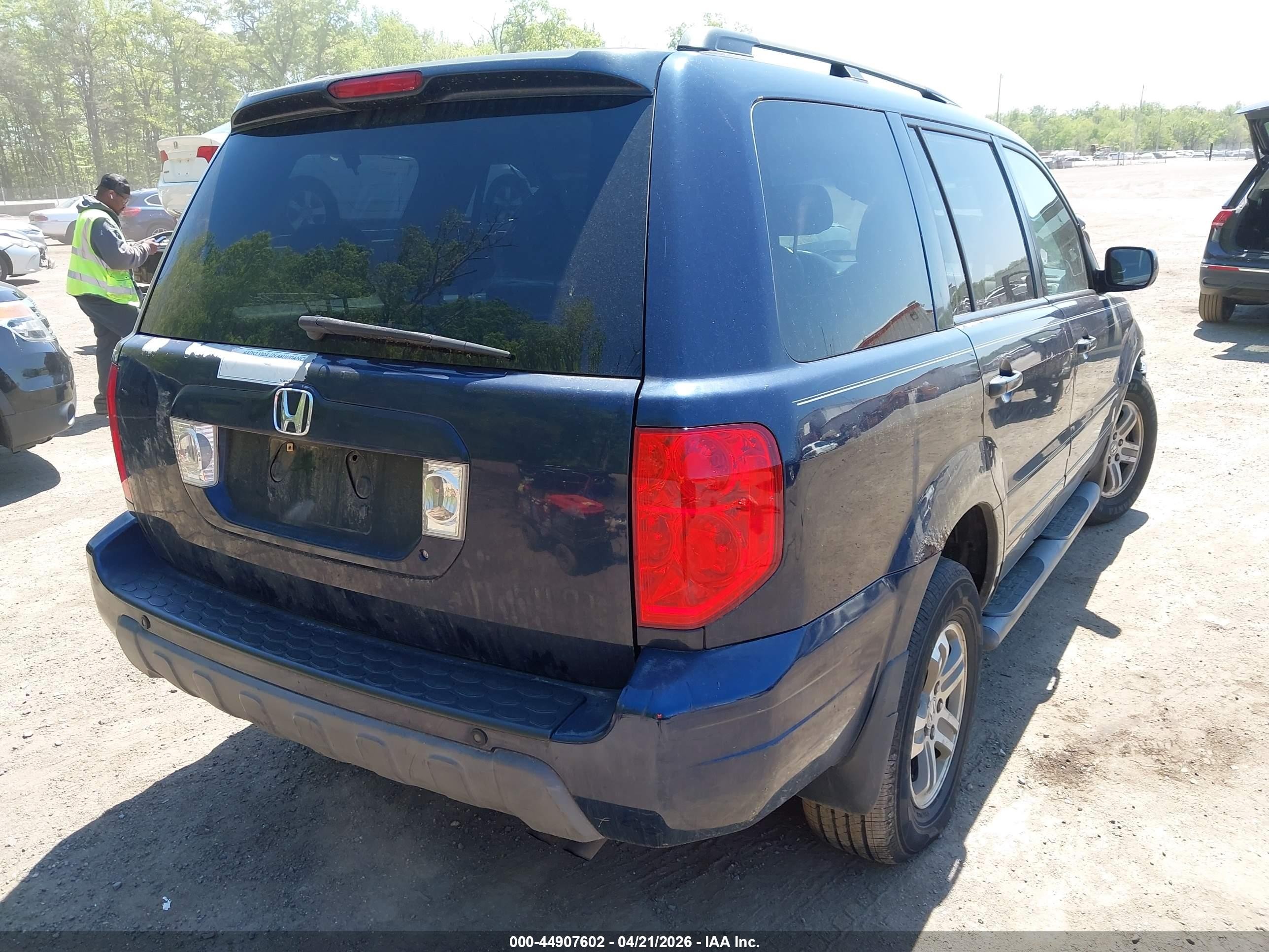 2004 Honda Pilot Ex-l Синий vin: 2HKYF18524H558304