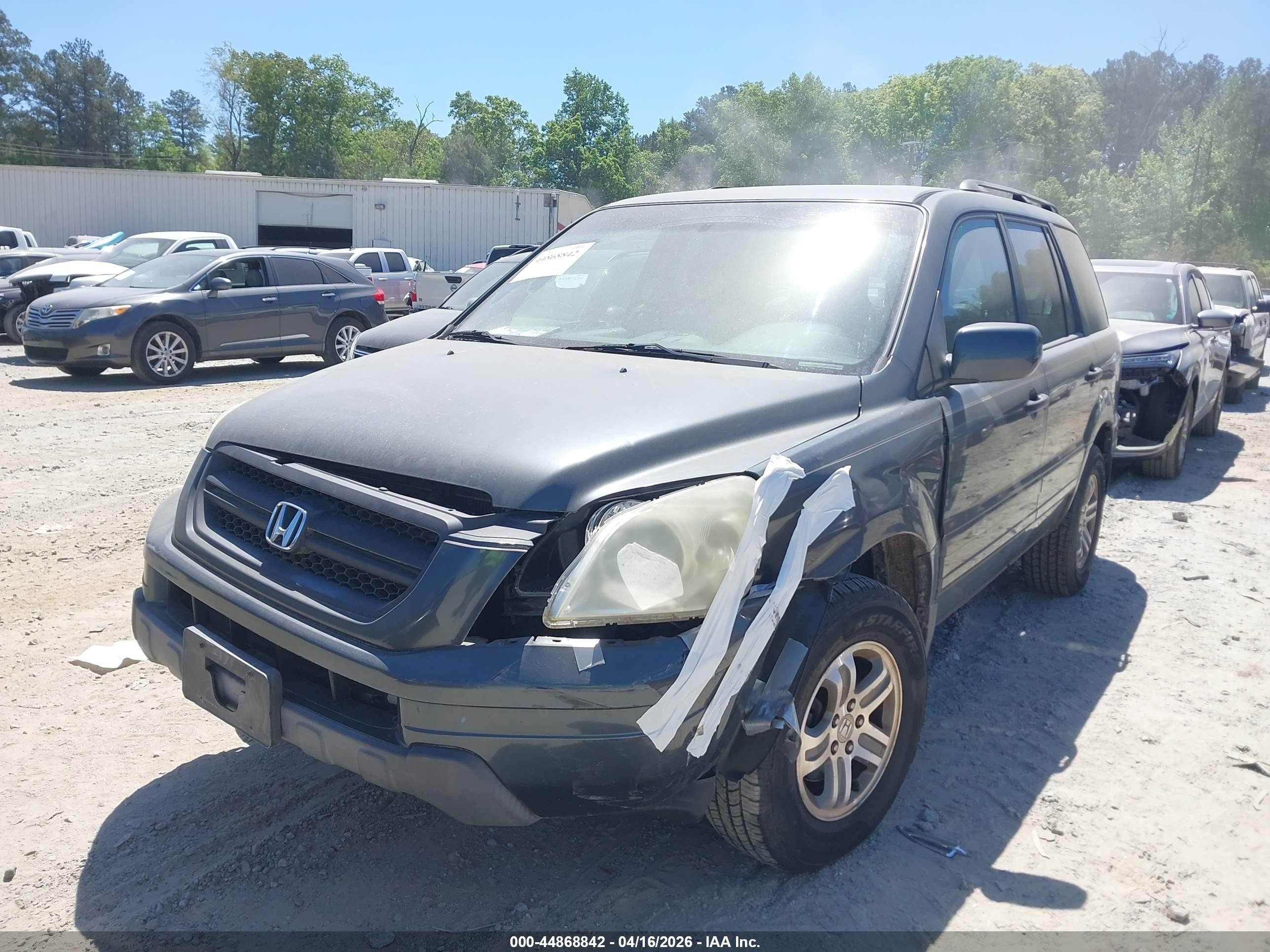2004 Honda Pilot Ex-l Gray vin: 2HKYF18524H584515