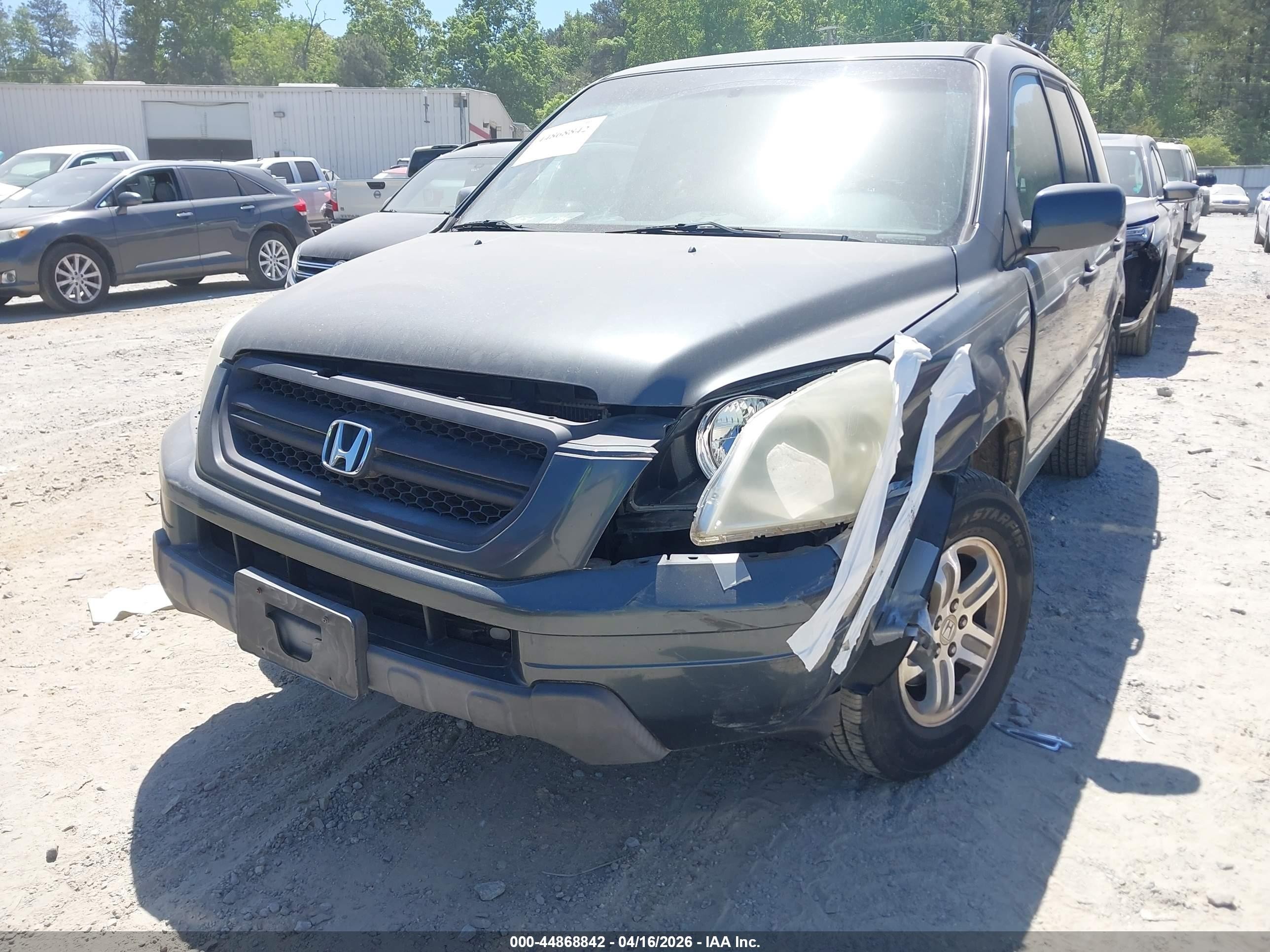 2004 Honda Pilot Ex-l Gray vin: 2HKYF18524H584515