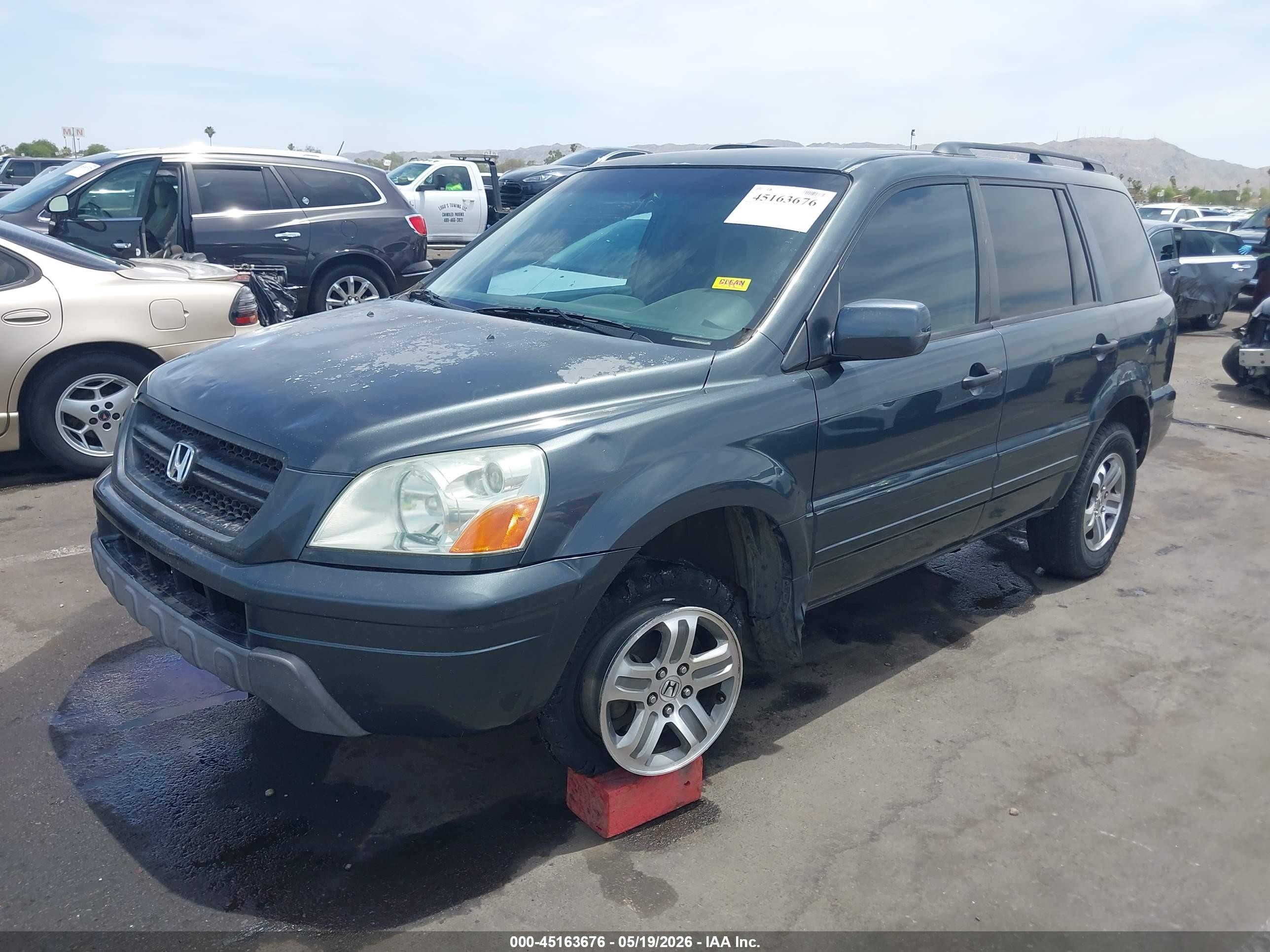 2004 Honda Pilot Ex-l Black vin: 2HKYF18524H597734