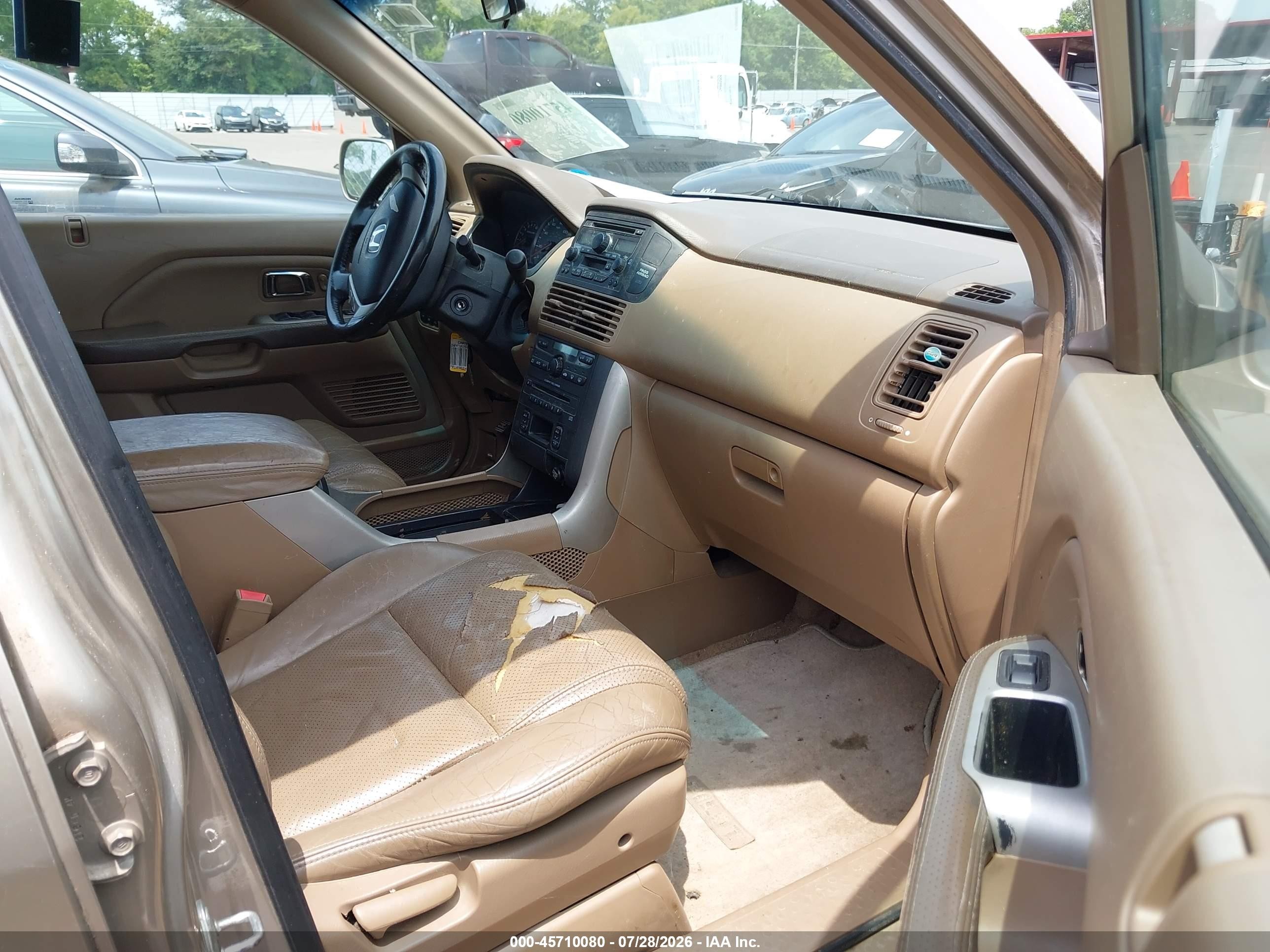 2005 Honda Pilot Ex-l Tan vin: 2HKYF18525H502655