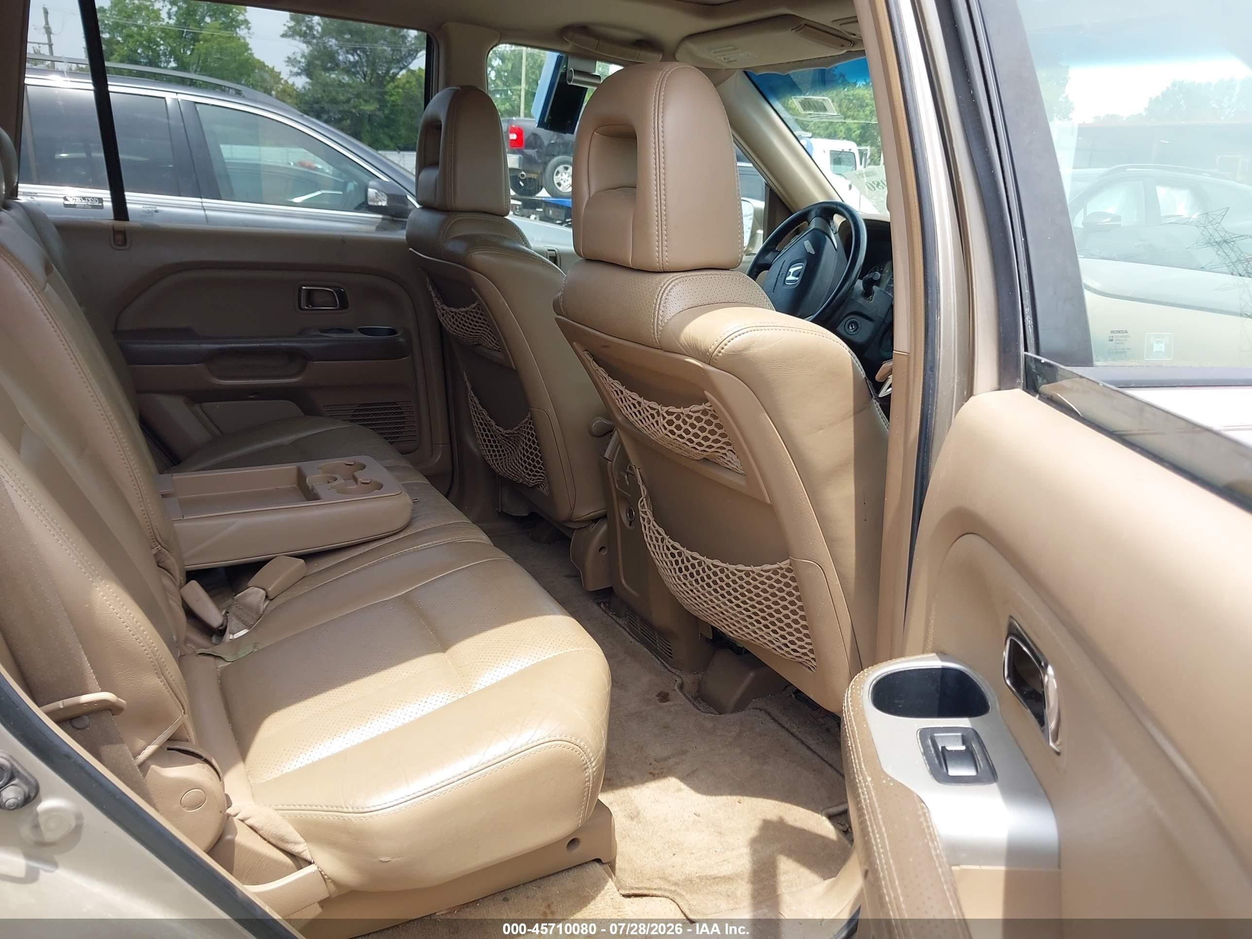2005 Honda Pilot Ex-l Tan vin: 2HKYF18525H502655