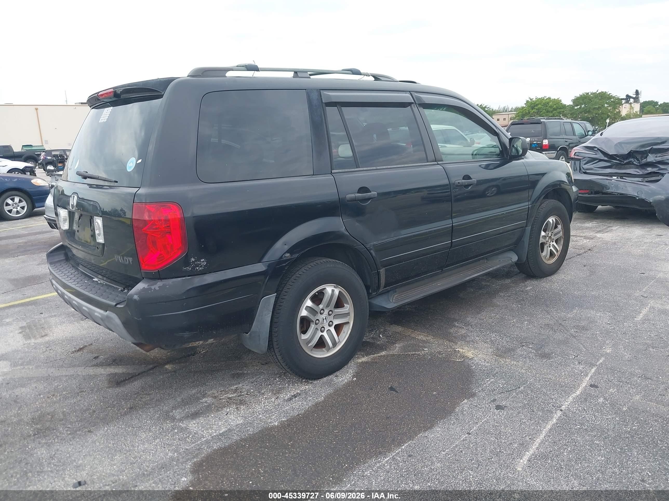 2005 Honda Pilot Ex-l Черный vin: 2HKYF18525H536546