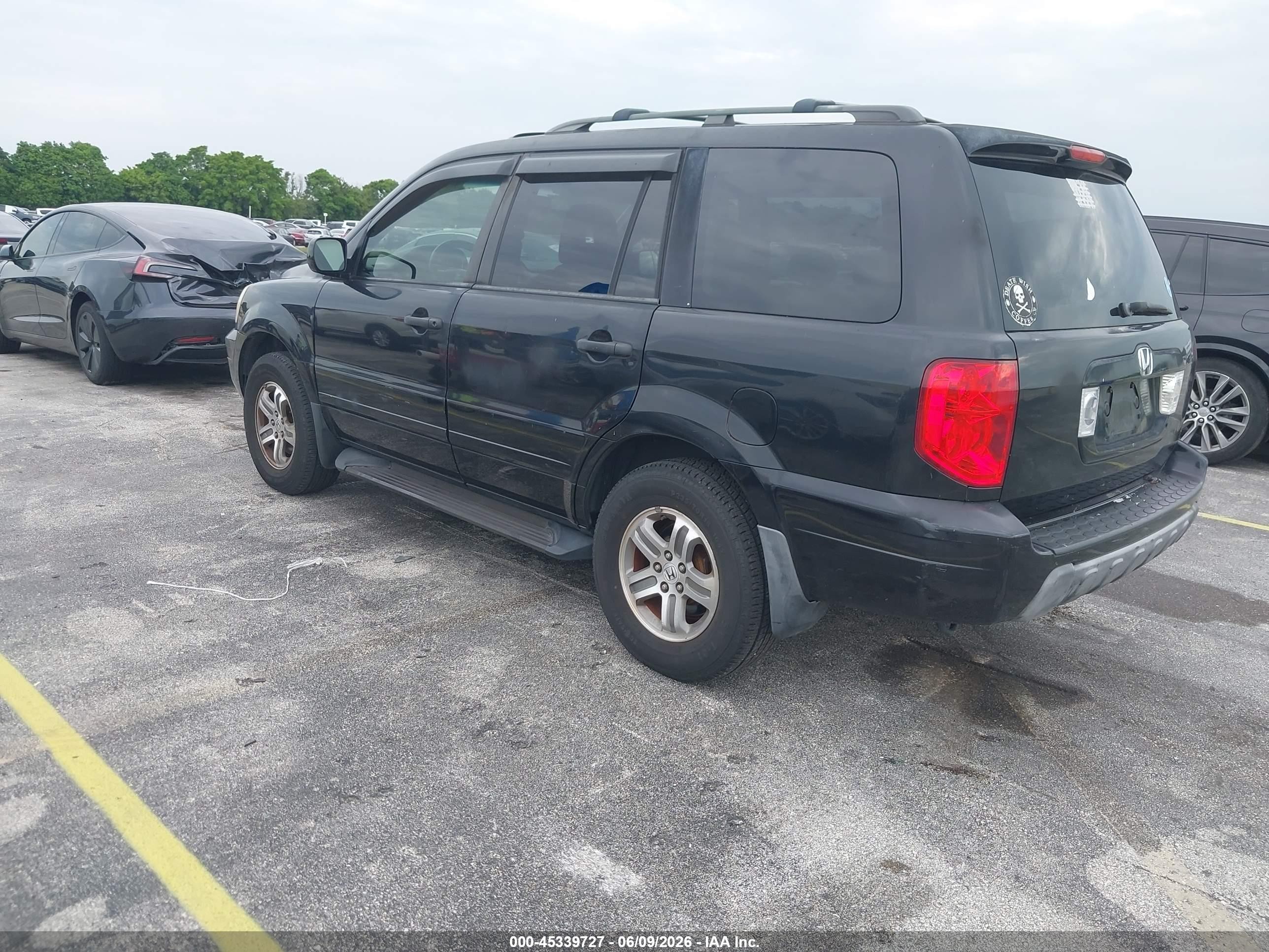 2005 Honda Pilot Ex-l Черный vin: 2HKYF18525H536546