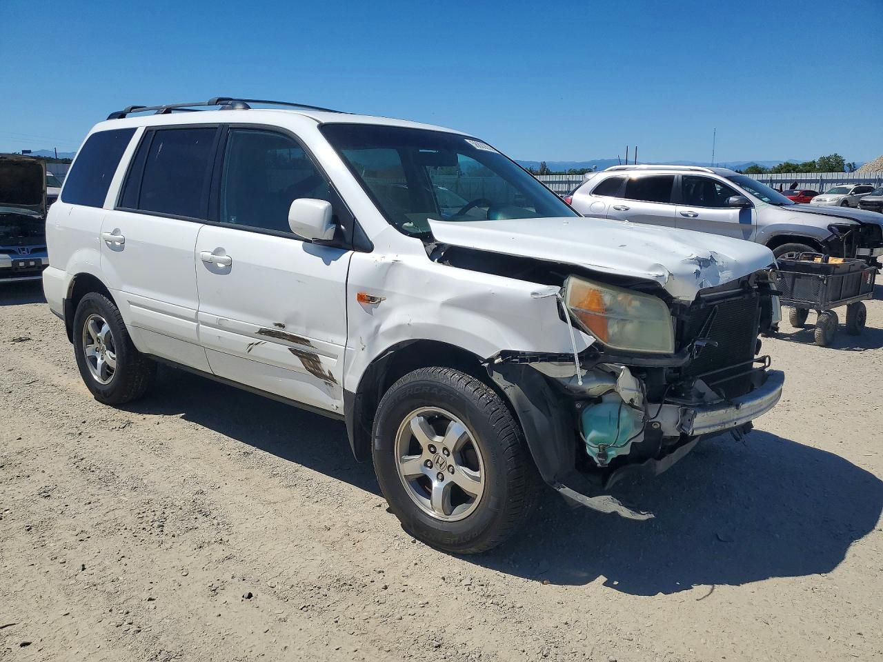 2006 Honda Pilot Ex White vin: 2HKYF18526H553137