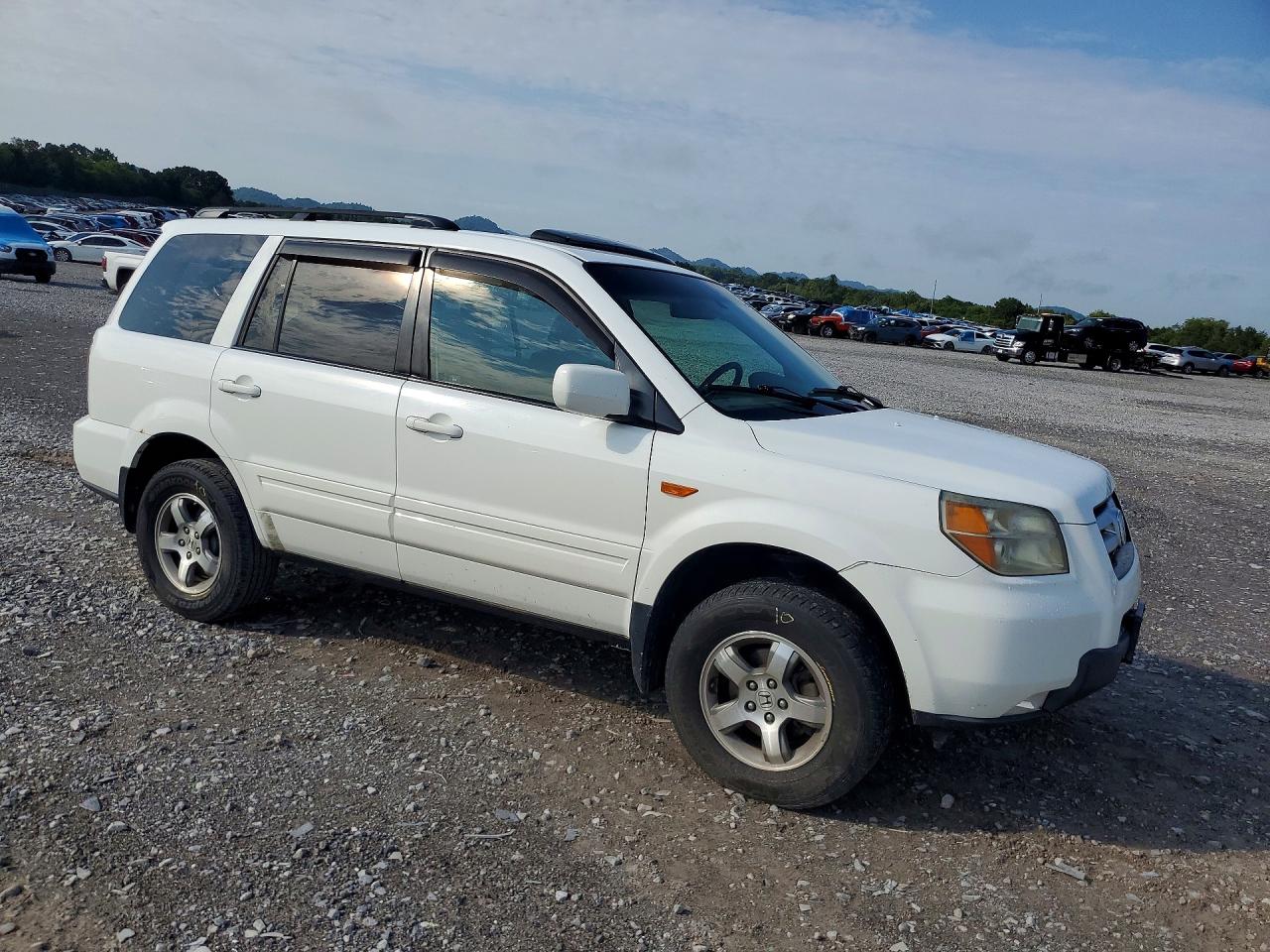 2007 Honda Pilot Exl White vin: 2HKYF18527H520012