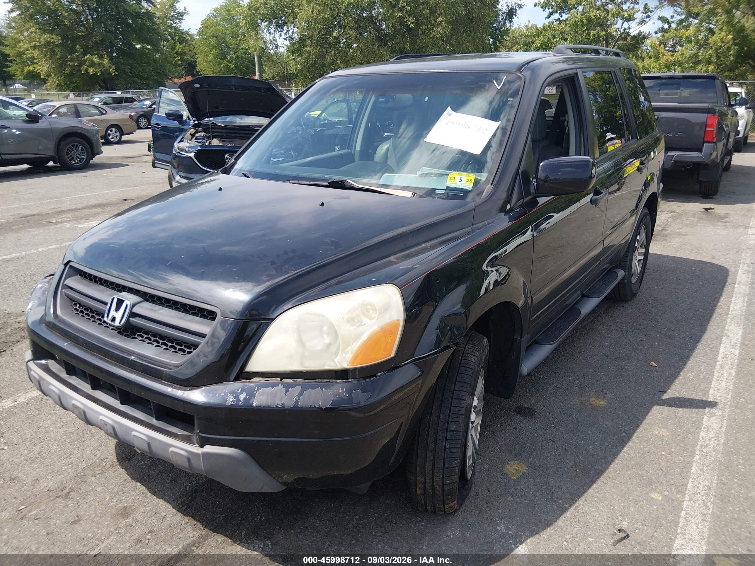 2003 Honda Pilot Ex-l Black vin: 2HKYF18533H512866