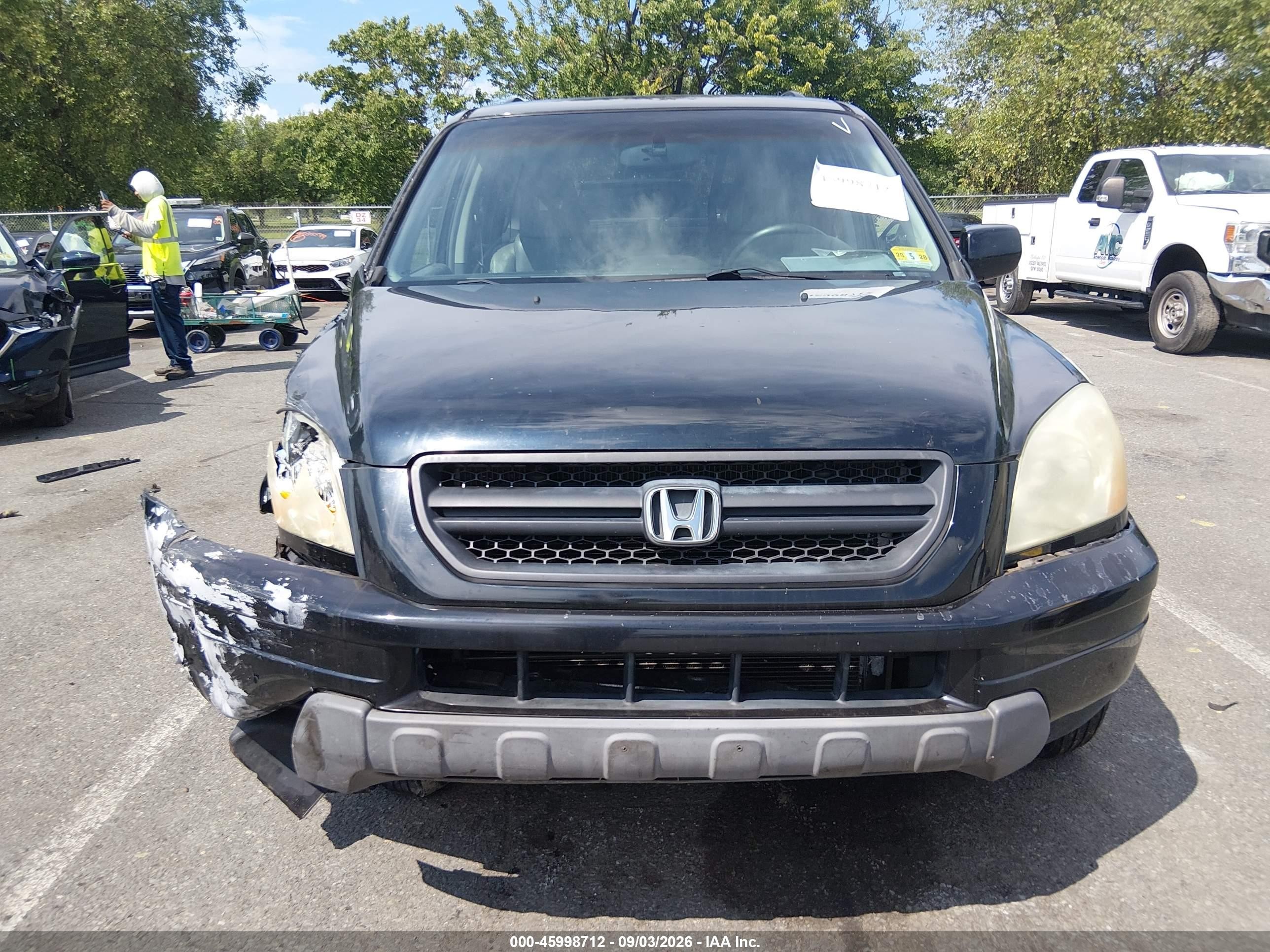 2003 Honda Pilot Ex-l Black vin: 2HKYF18533H512866