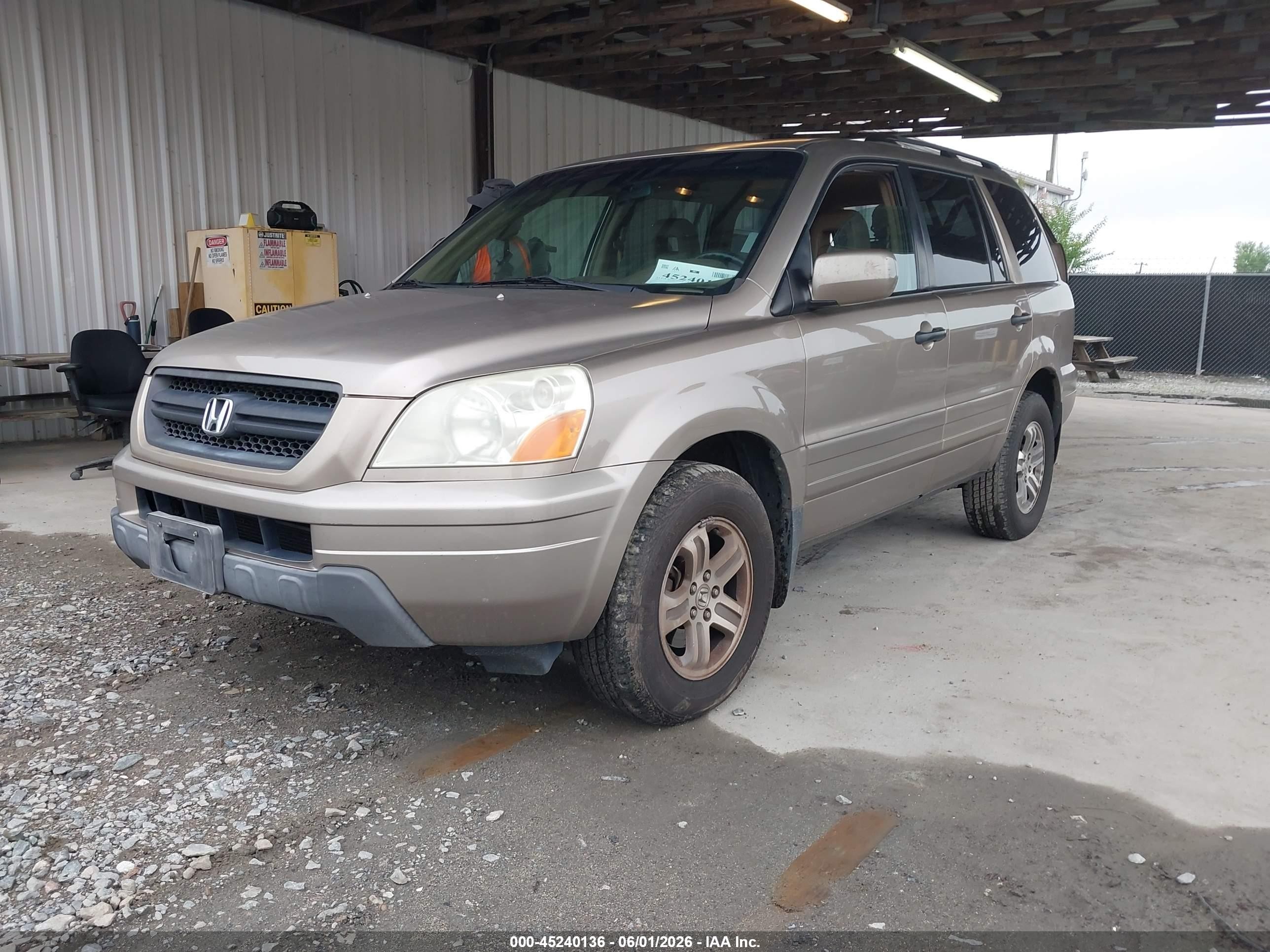 2003 Honda Pilot Ex-l Beige vin: 2HKYF18533H57143 