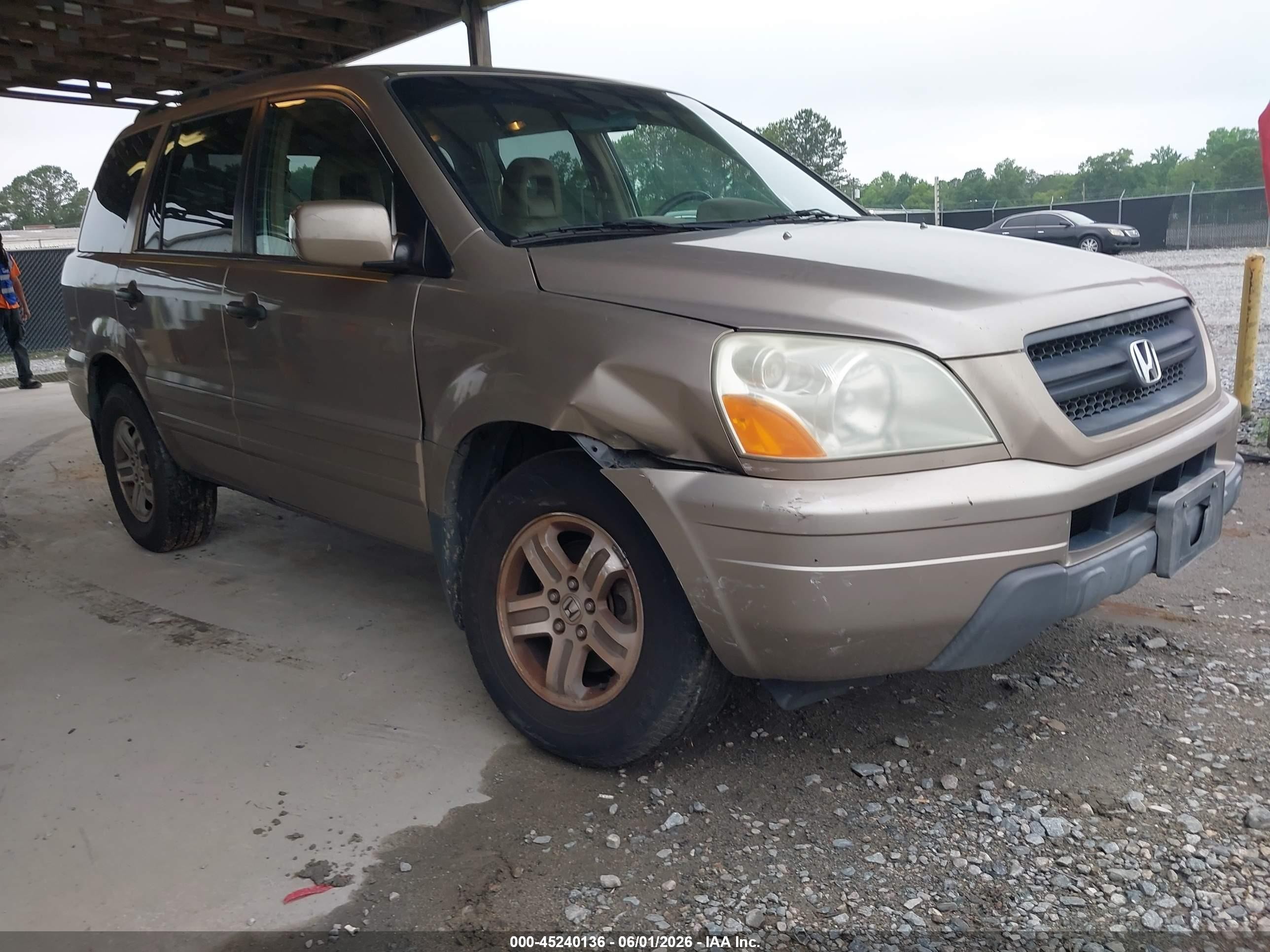 2003 Honda Pilot Ex-l Beige vin: 2HKYF18533H57143 