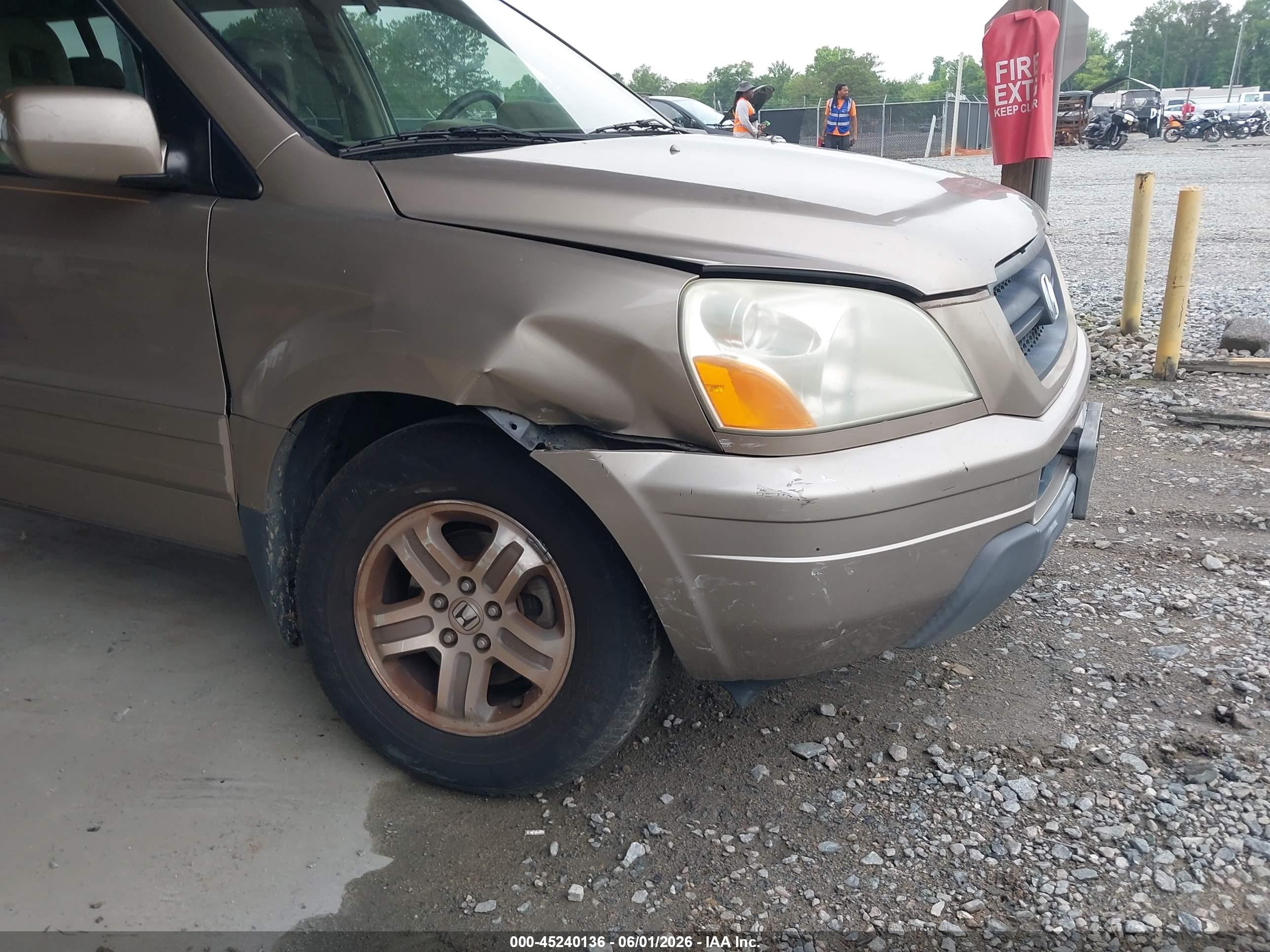 2003 Honda Pilot Ex-l Beige vin: 2HKYF18533H57143 