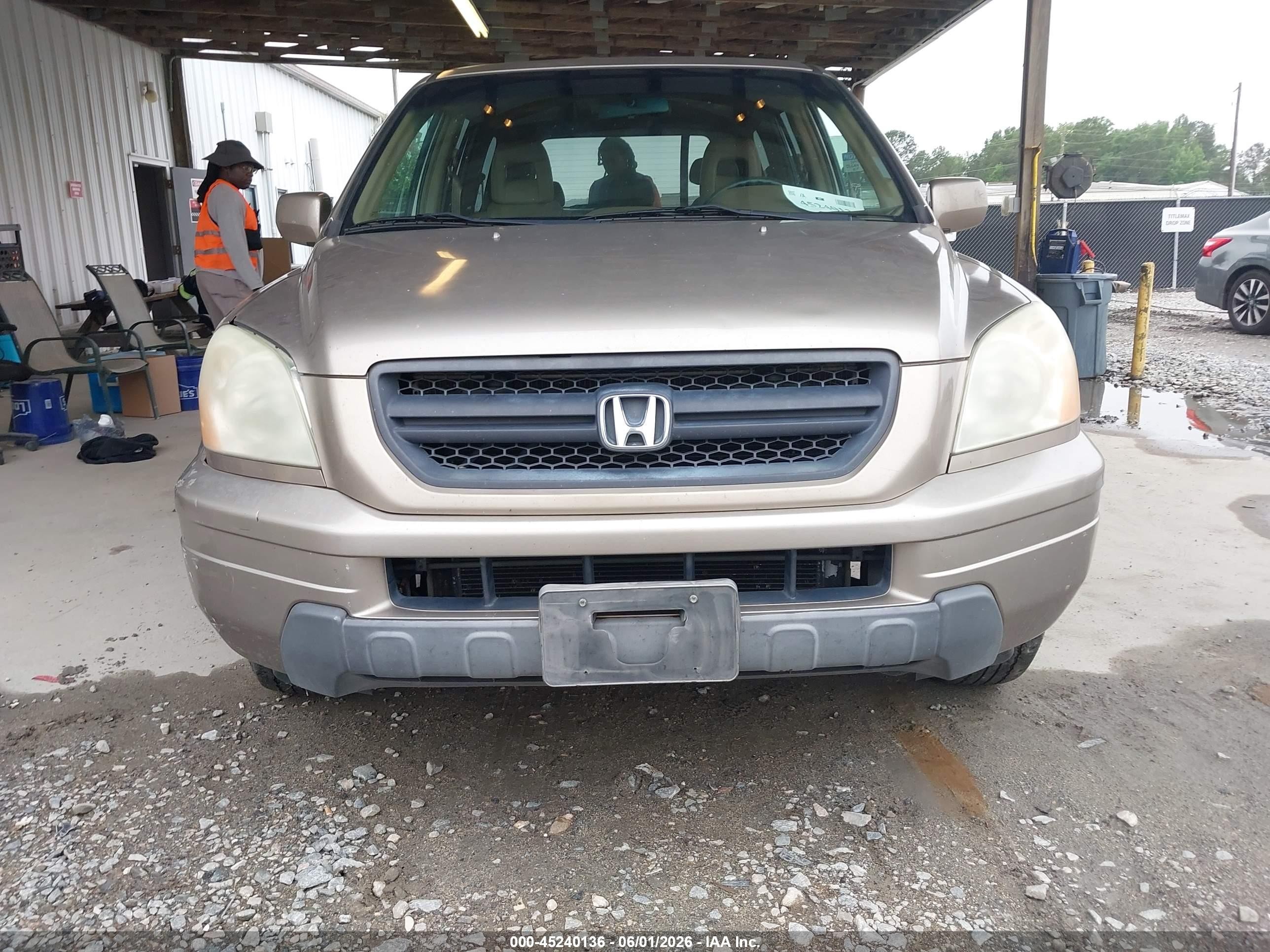 2003 Honda Pilot Ex-l Beige vin: 2HKYF18533H57143 
