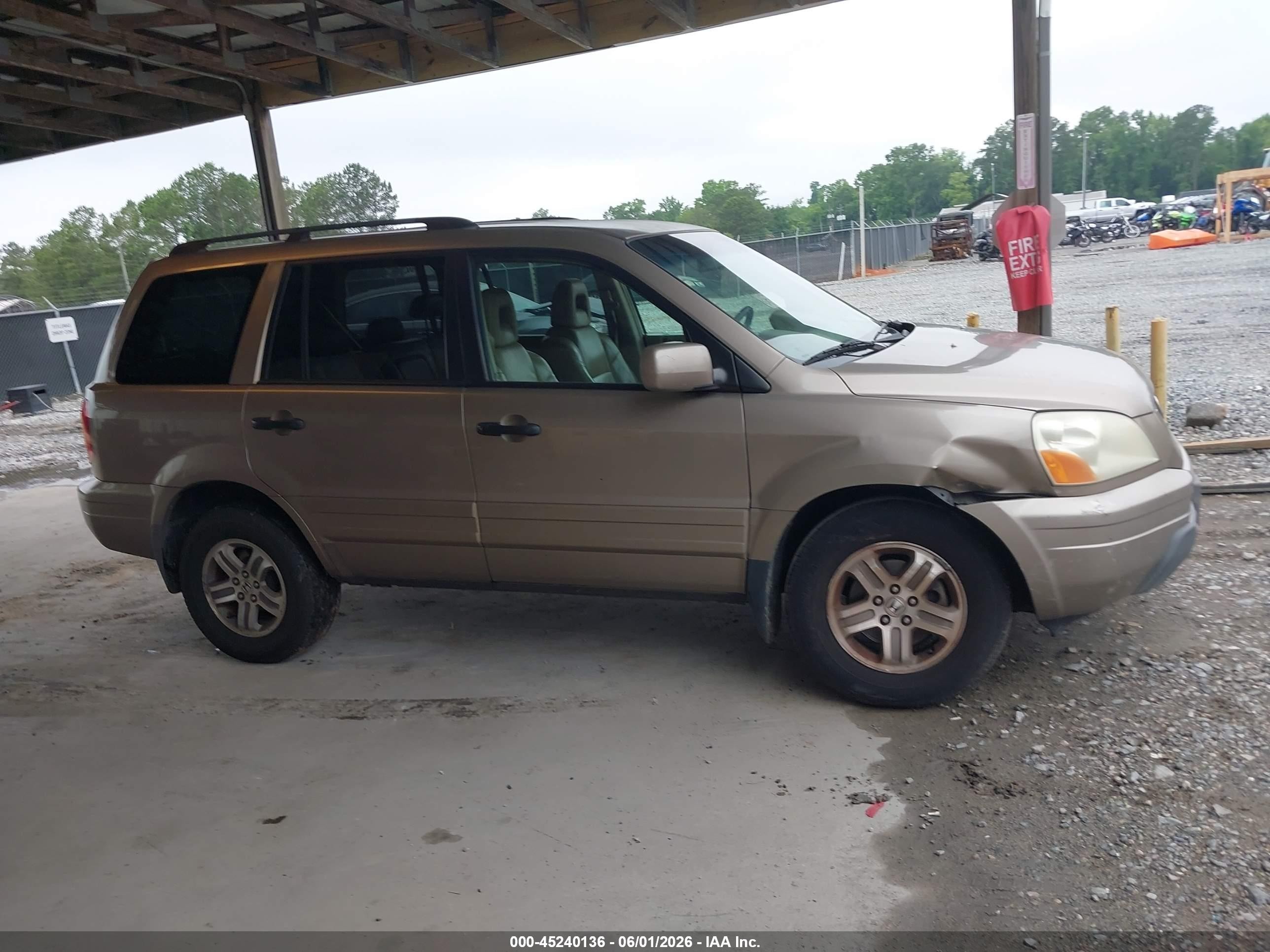 2003 Honda Pilot Ex-l Beige vin: 2HKYF18533H57143 