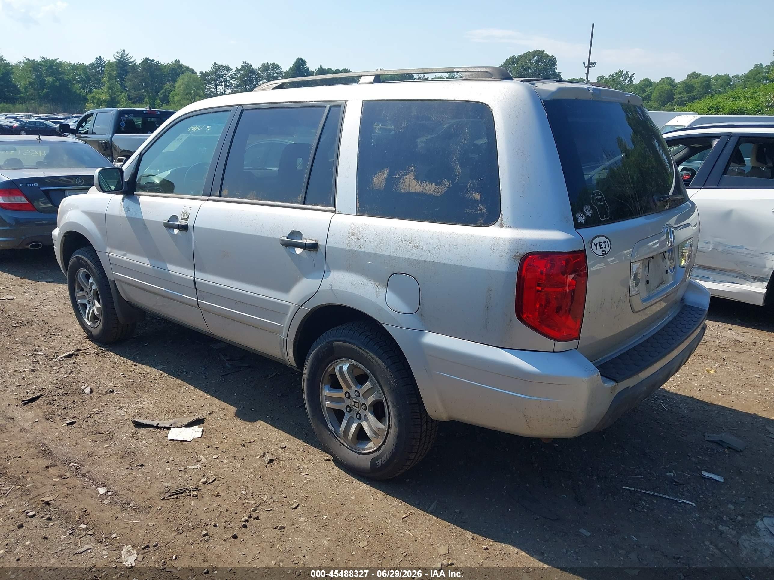 2004 Honda Pilot Ex-l Silver vin: 2HKYF18534H503246