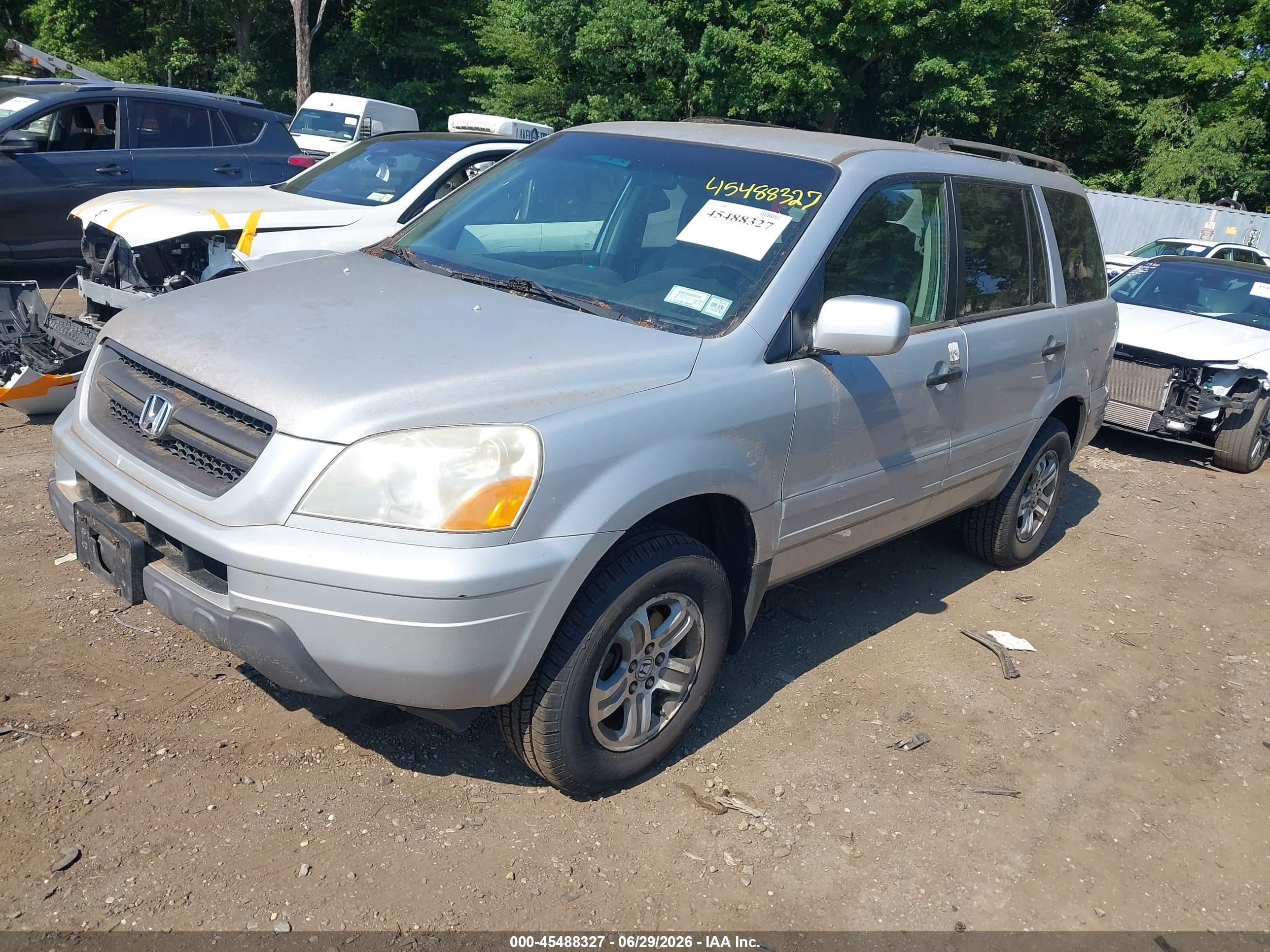 2004 Honda Pilot Ex-l Silver vin: 2HKYF18534H503246