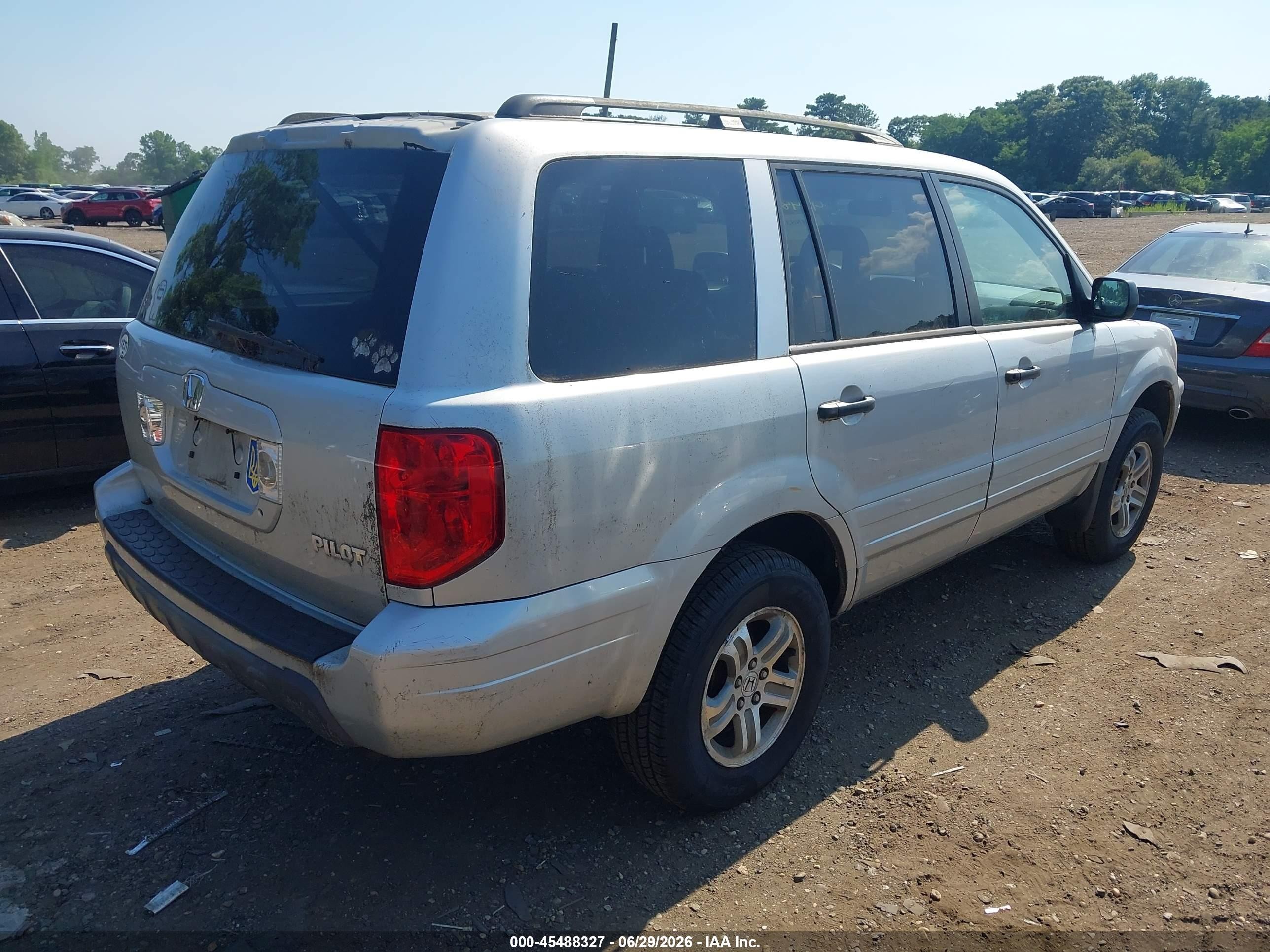 2004 Honda Pilot Ex-l Silver vin: 2HKYF18534H503246