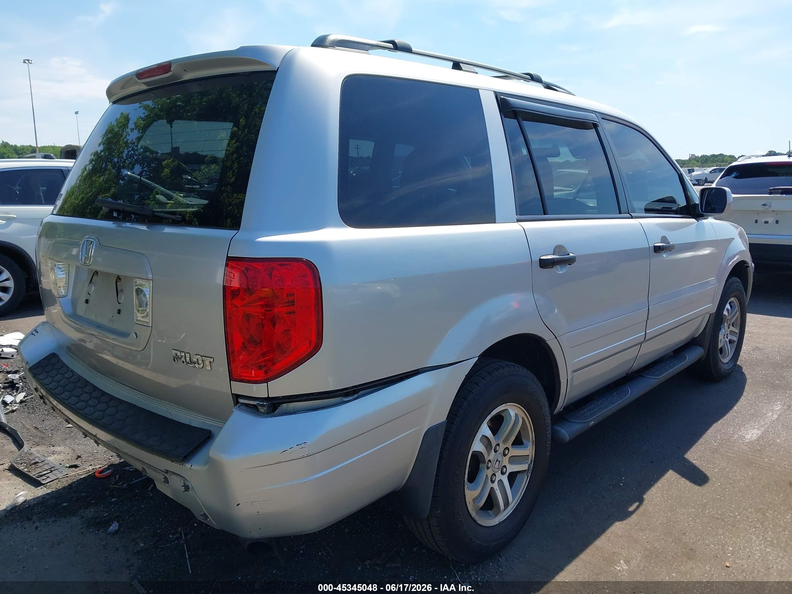 2004 Honda Pilot Ex-l Silver vin: 2HKYF18534H504381