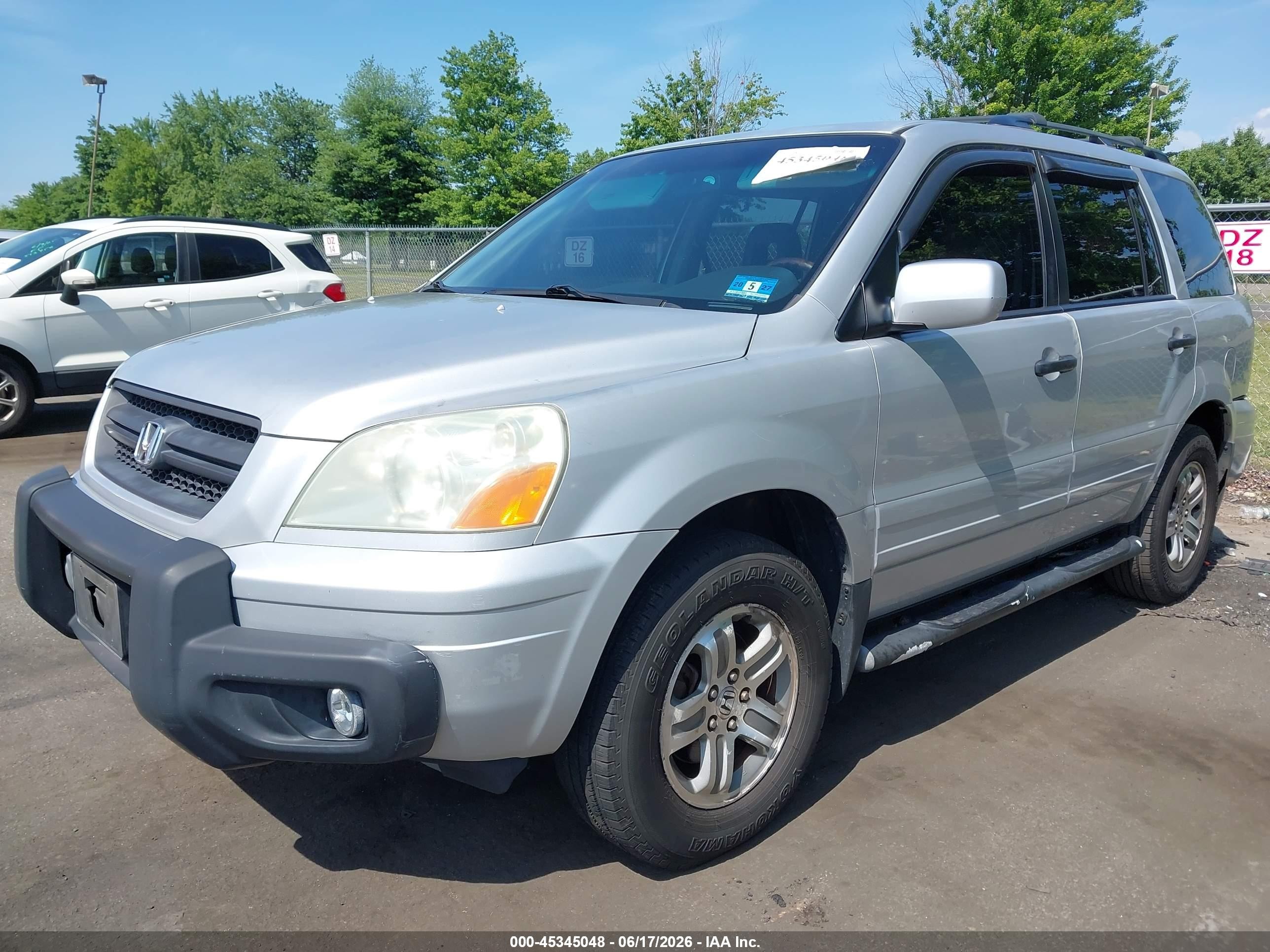 2004 Honda Pilot Ex-l Silver vin: 2HKYF18534H504381