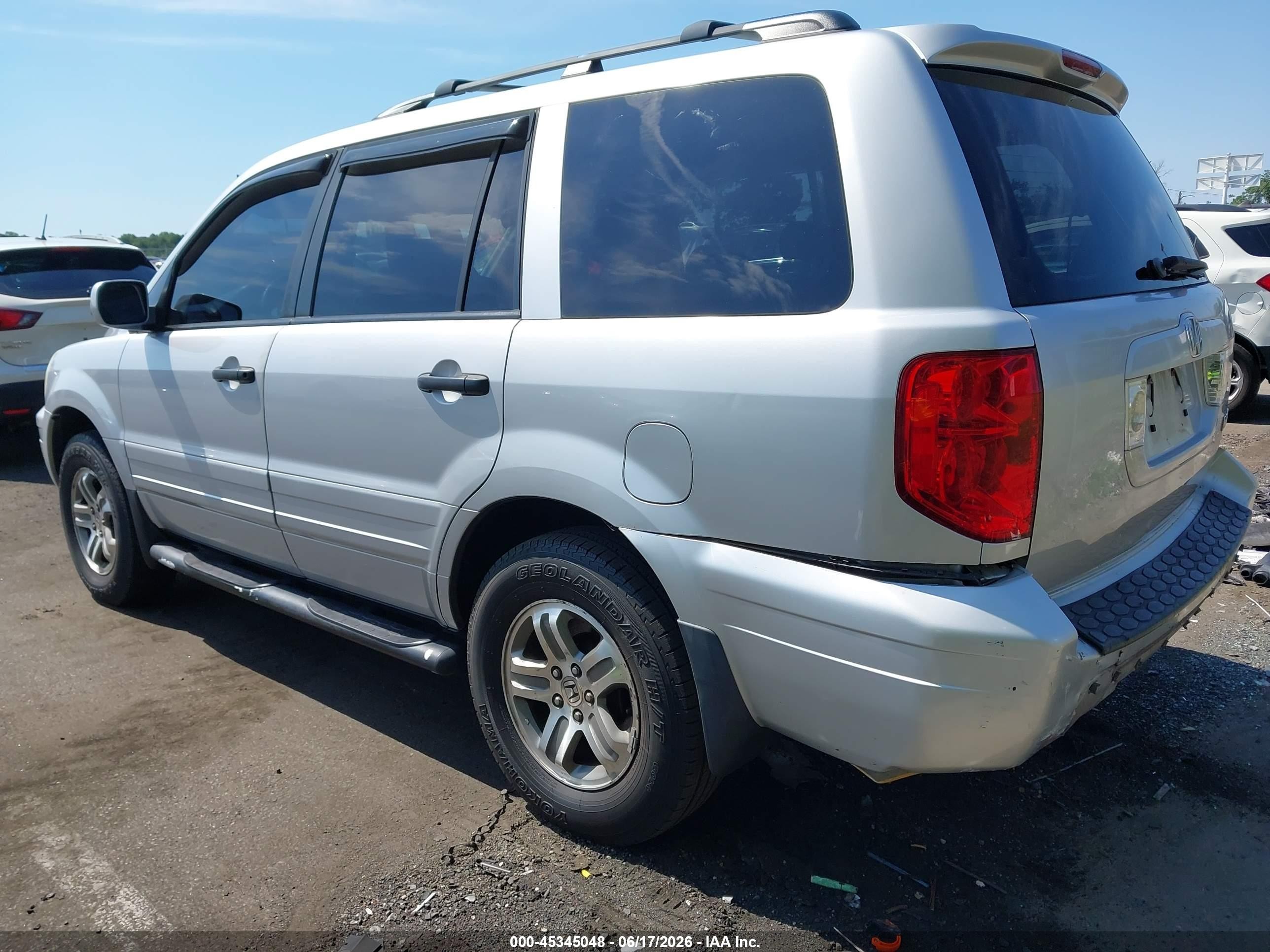 2004 Honda Pilot Ex-l Silver vin: 2HKYF18534H504381