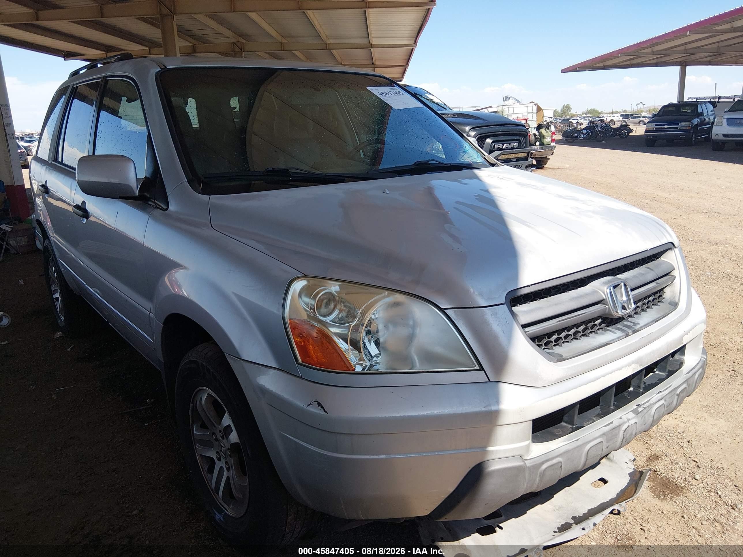 2004 Honda Pilot Ex-l Silver vin: 2HKYF18534H597855